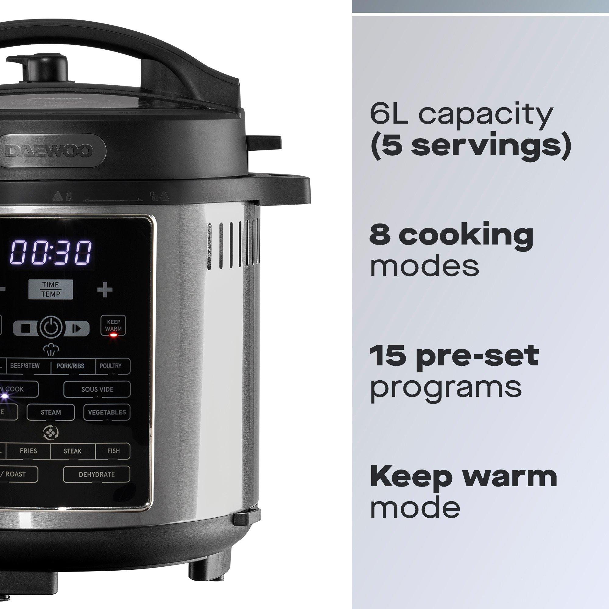 Black - Daewoo Electricals - 6L Multi use pressure Cooker - 2