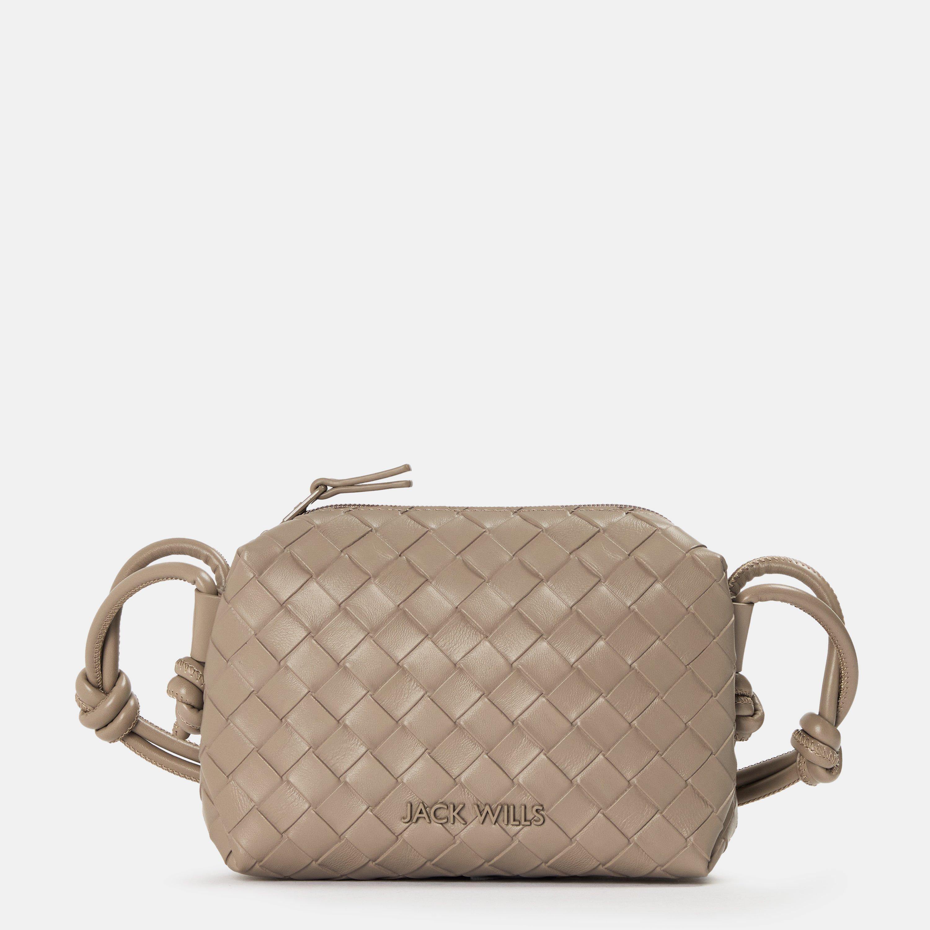 Jack Wills Women's Woven Crossbody Bag - Taupe