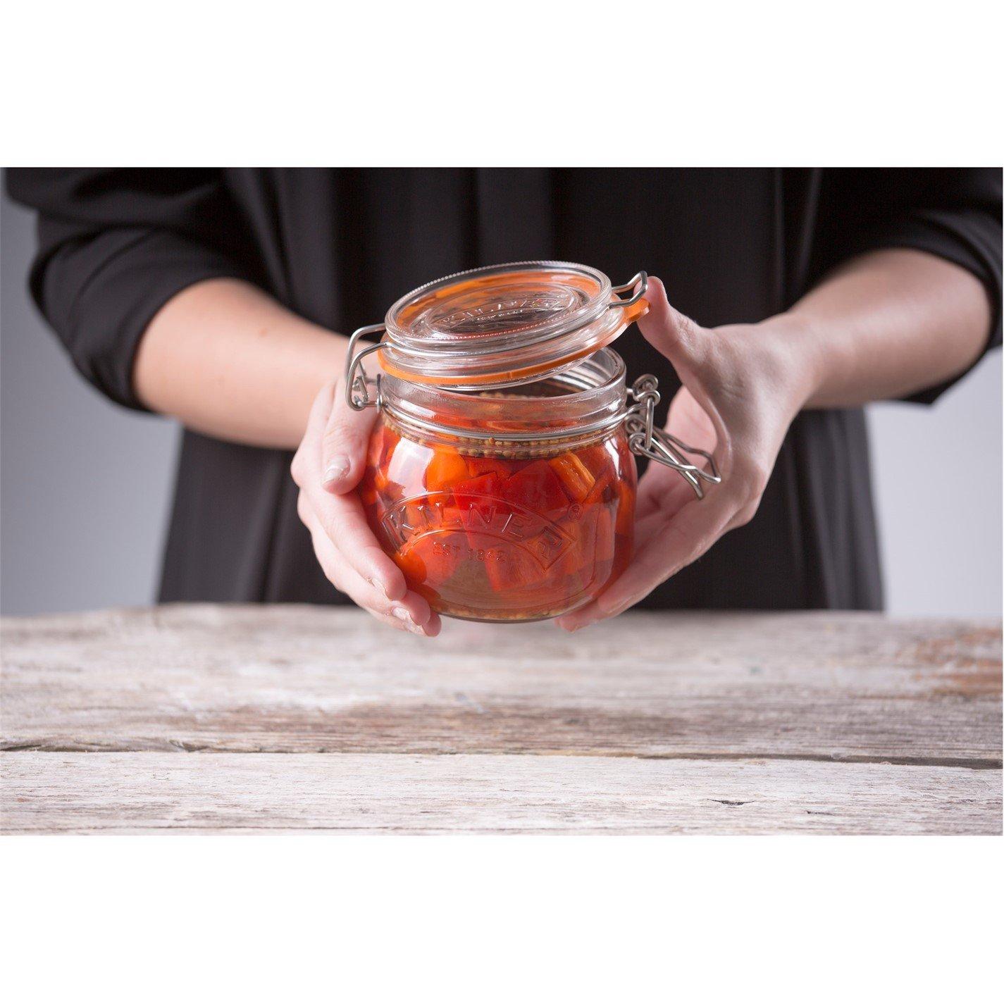 Clear - Kilner - 500ml Clip Top Round Jars x6 - 2