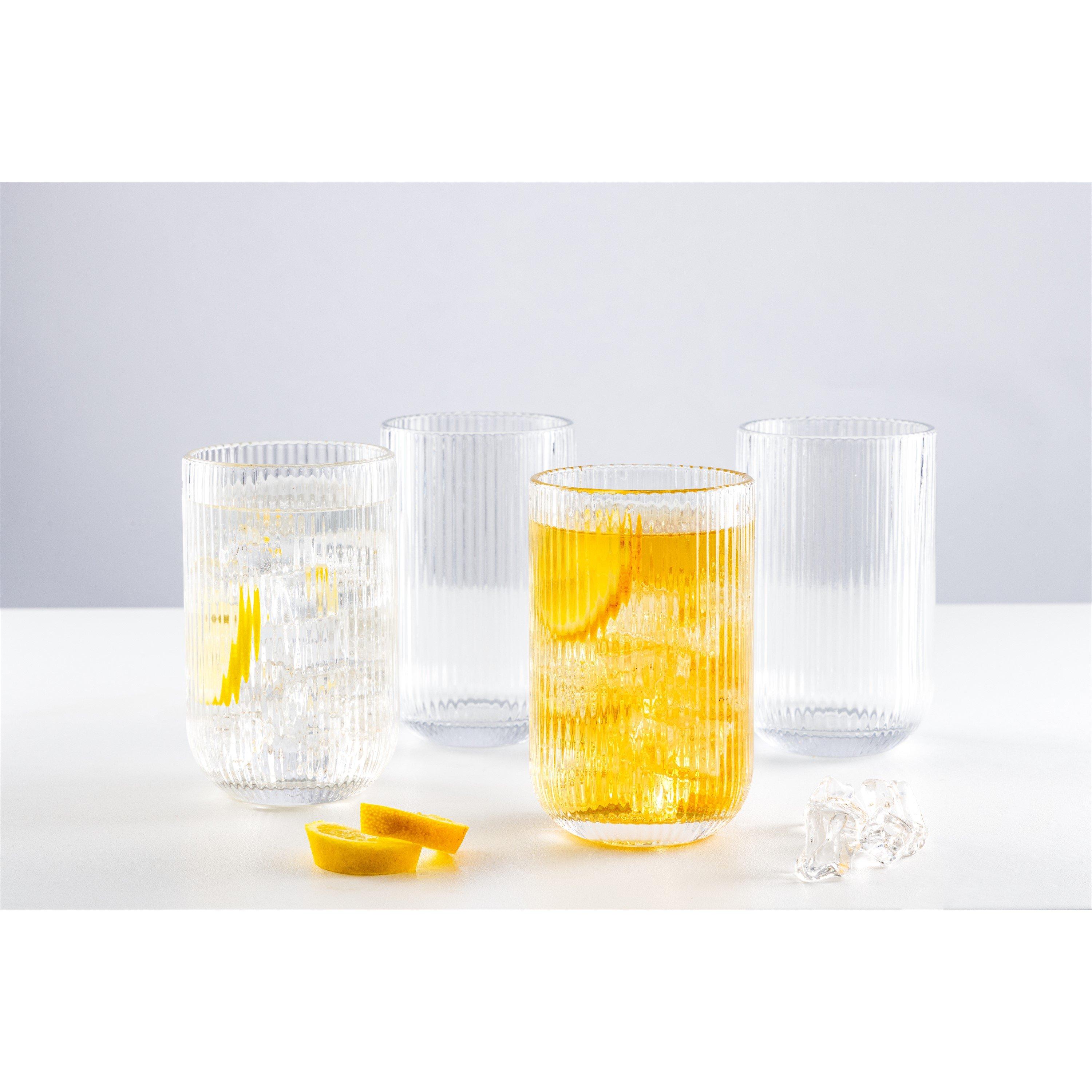 Clear - Ravenhead - Linea Set of 4 Hiball Glasses 43cl - 1