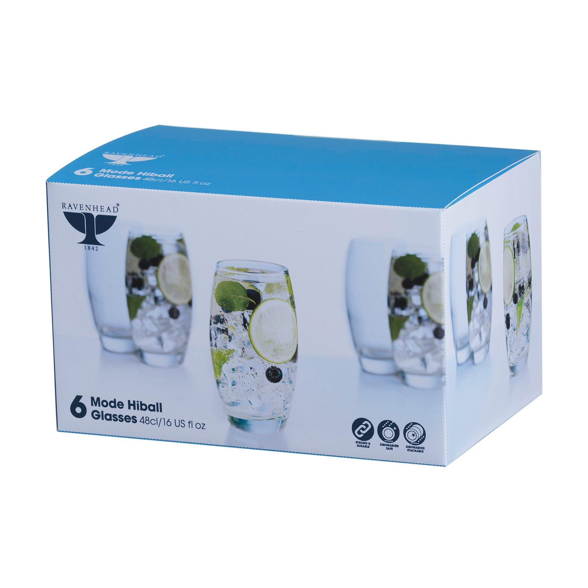 Clear - Ravenhead - Mode Set of 6 Hiball Glasses 48cl - 5