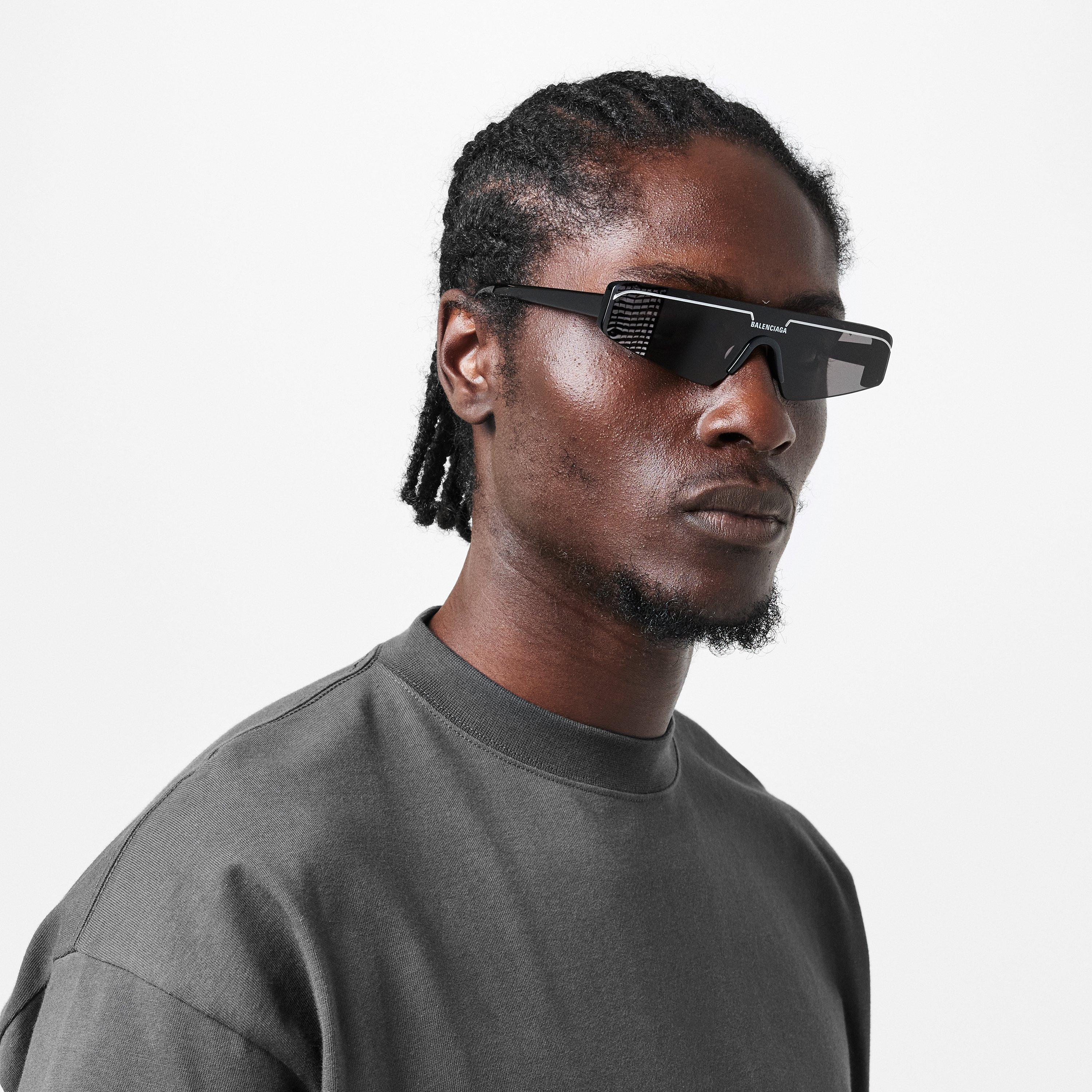 Black - Balenciaga - Rectangle Logo Sunglasses - 3