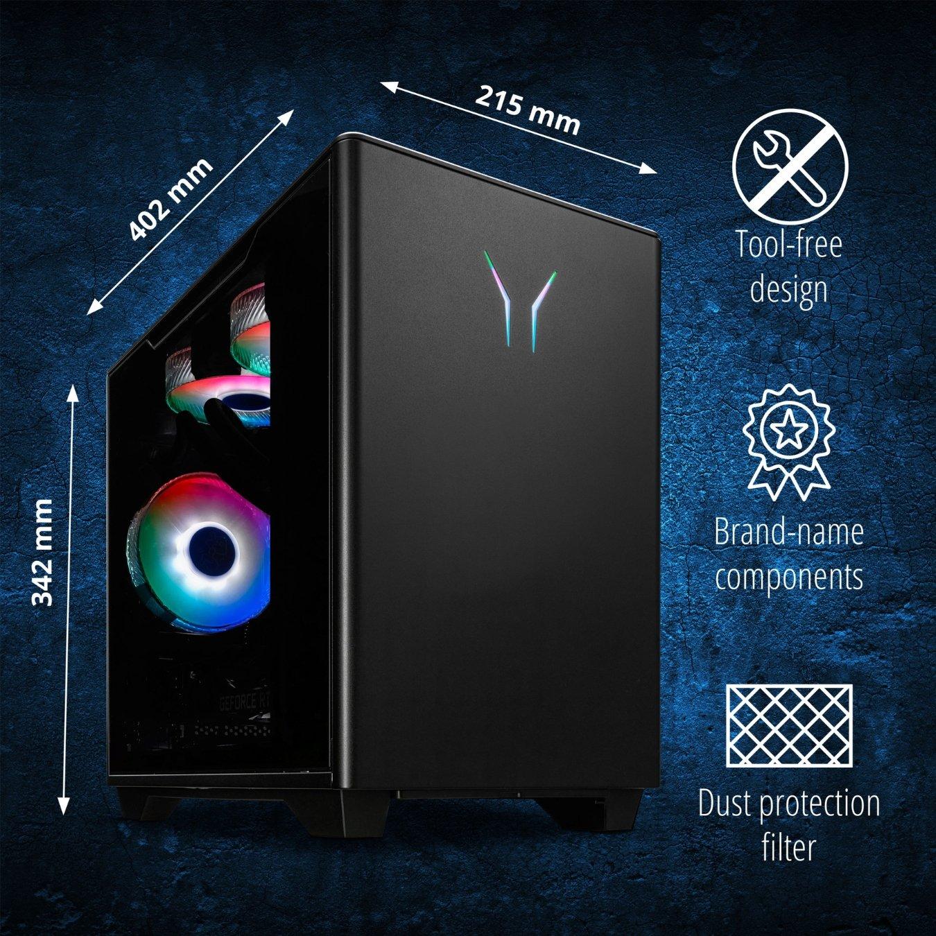 Black - Medion - Medion Erazer Bandit P20 RTX 5060Ti Gaming PC - Intel Core Ultra 7 265F 32GB 1TB SSD - Black - 6