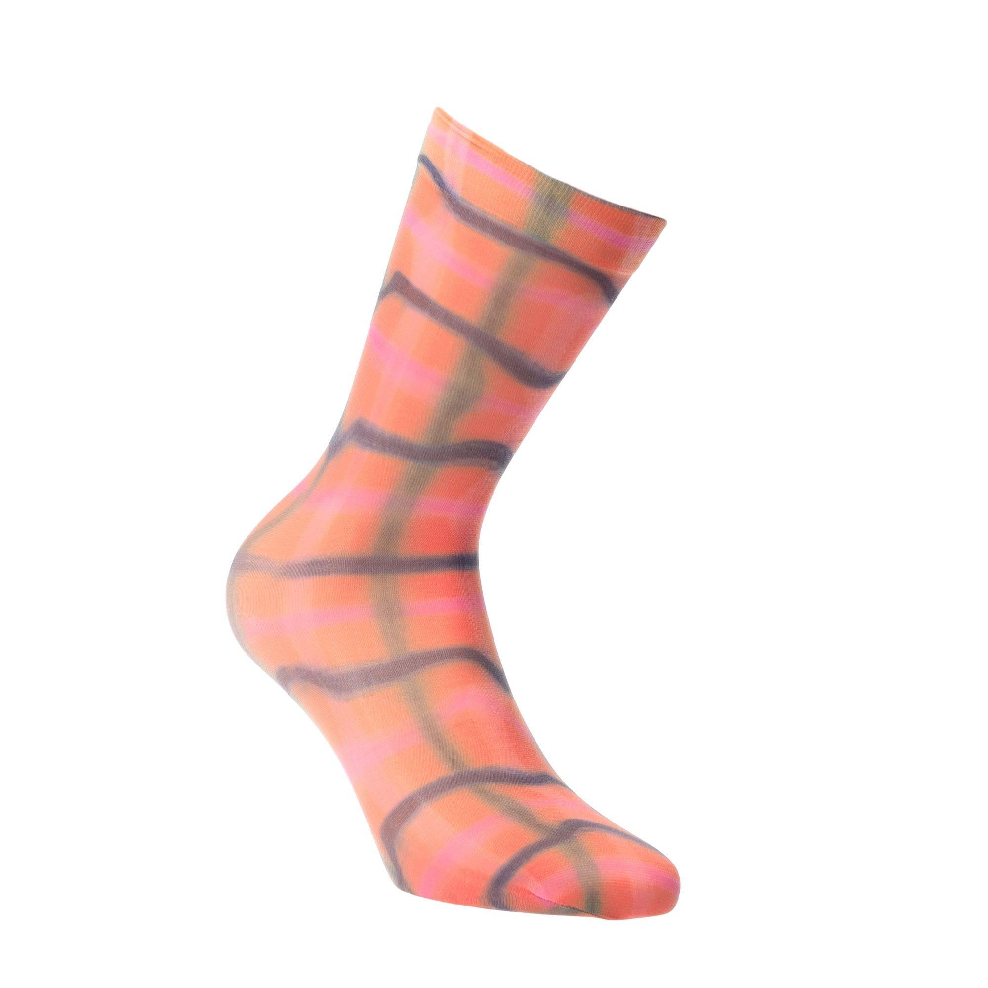 Orange - Happy Socks - Mia Print Ankle Socks - 1