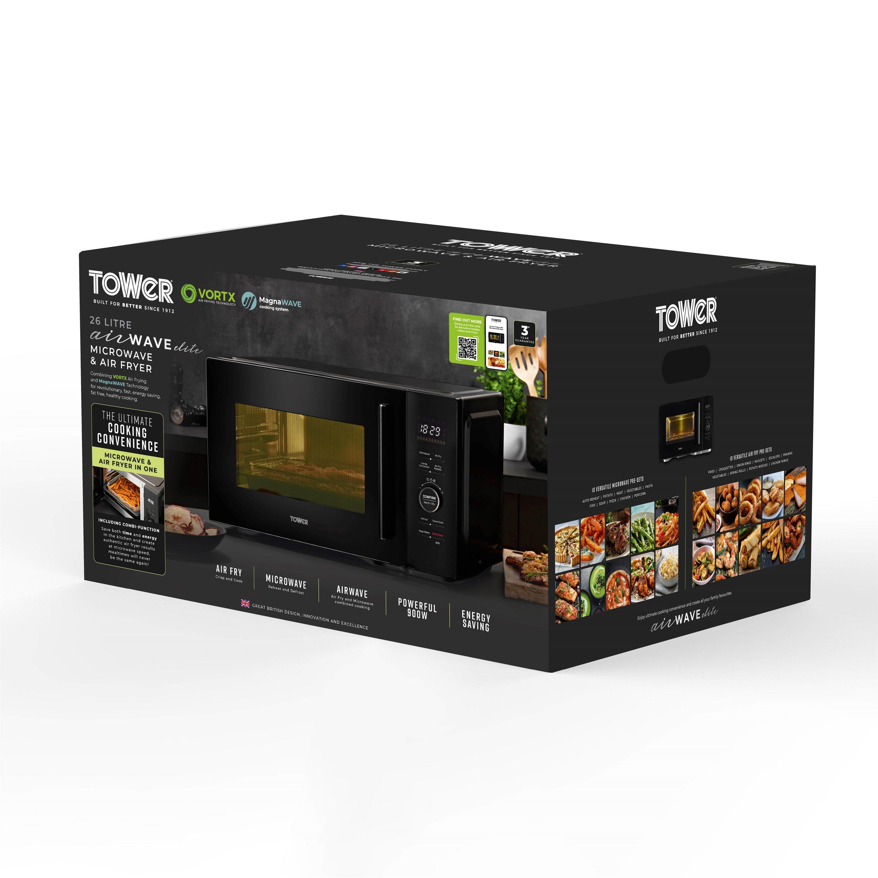 Black - Tower - Vortx 26L Microwave Air Fryer - 13