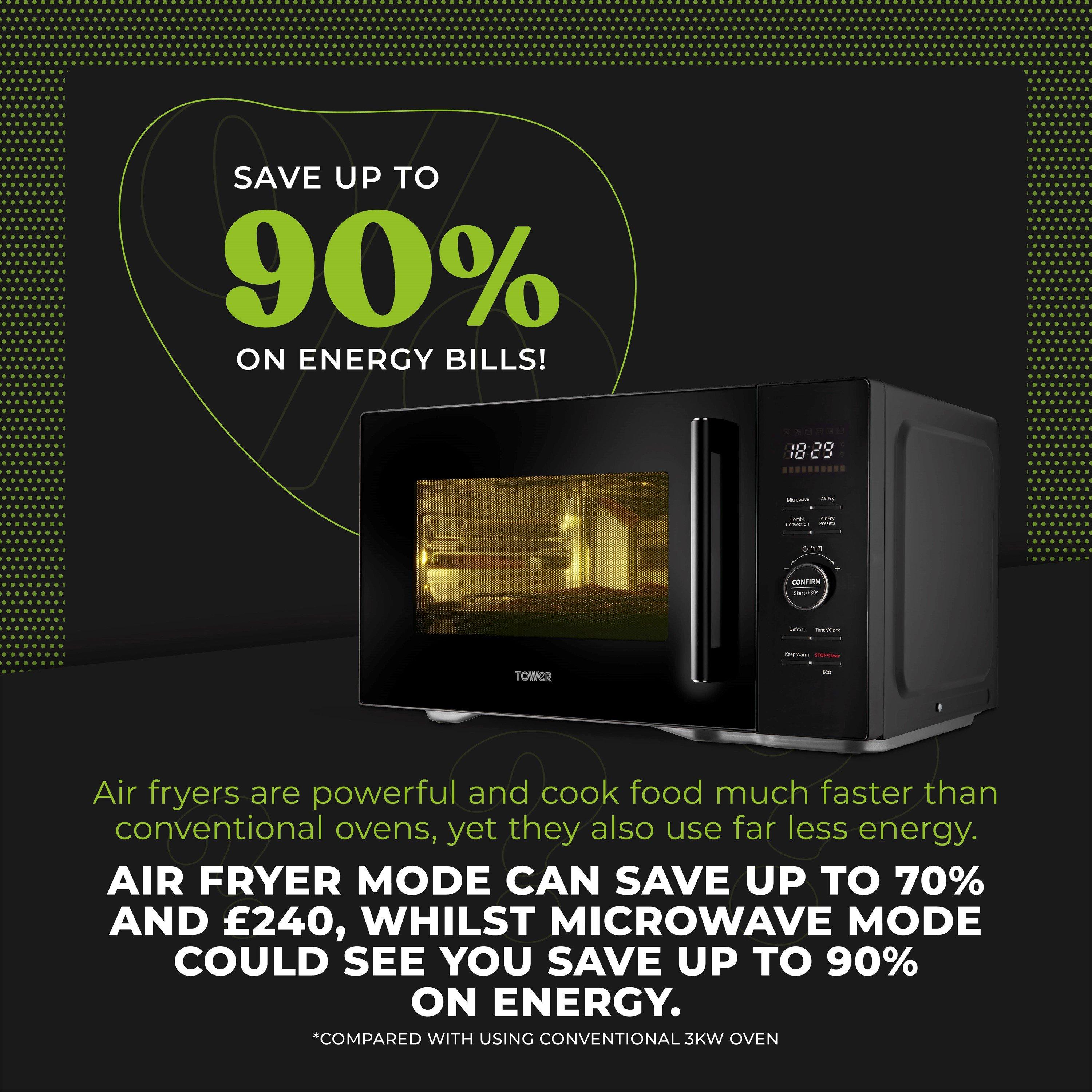 Black - Tower - Vortx 26L Microwave Air Fryer - 4