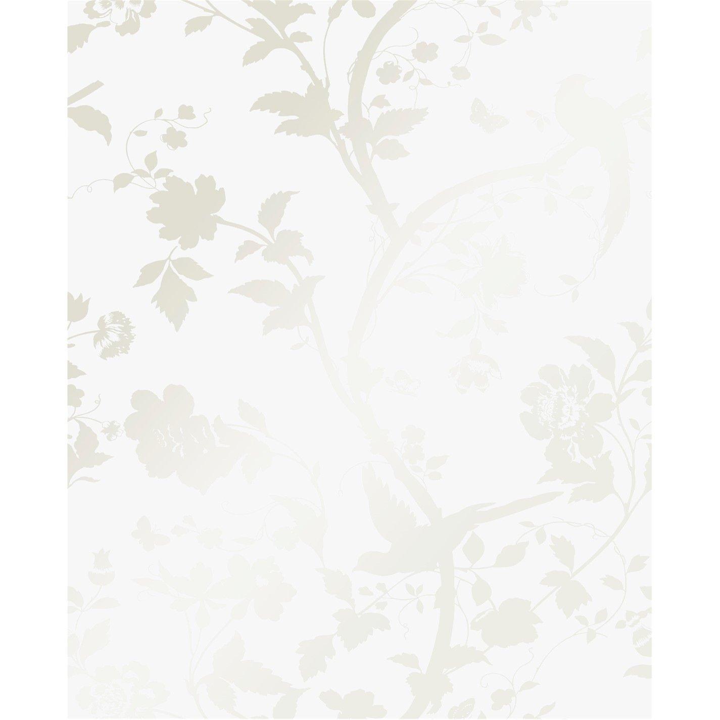 White - Laura Ashley - Oriental Garden Pearlescent Wallpaper - 4