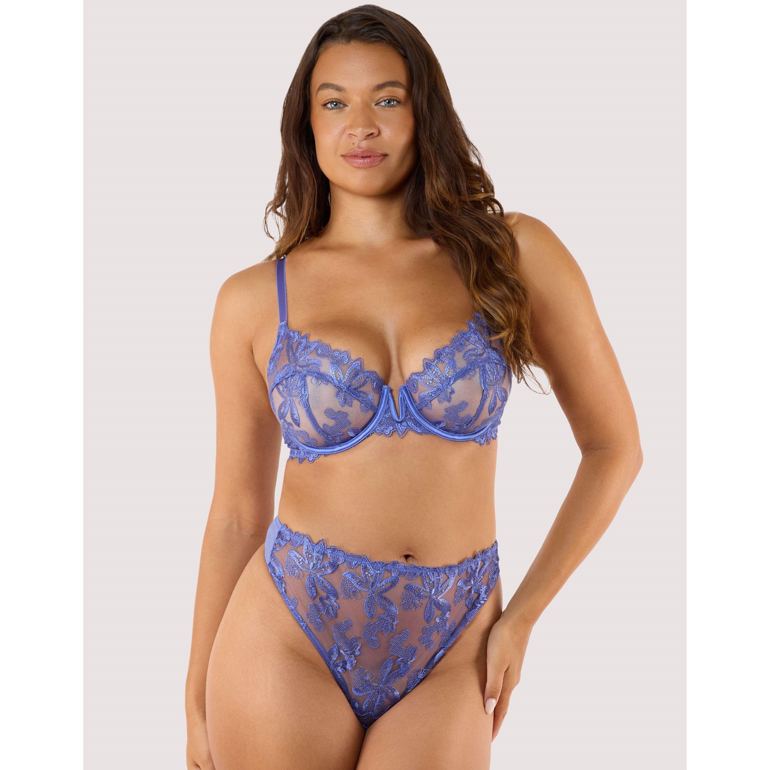 Blue - Playful Promises - Eva Space Dust Blue Embroidery Bra - 4