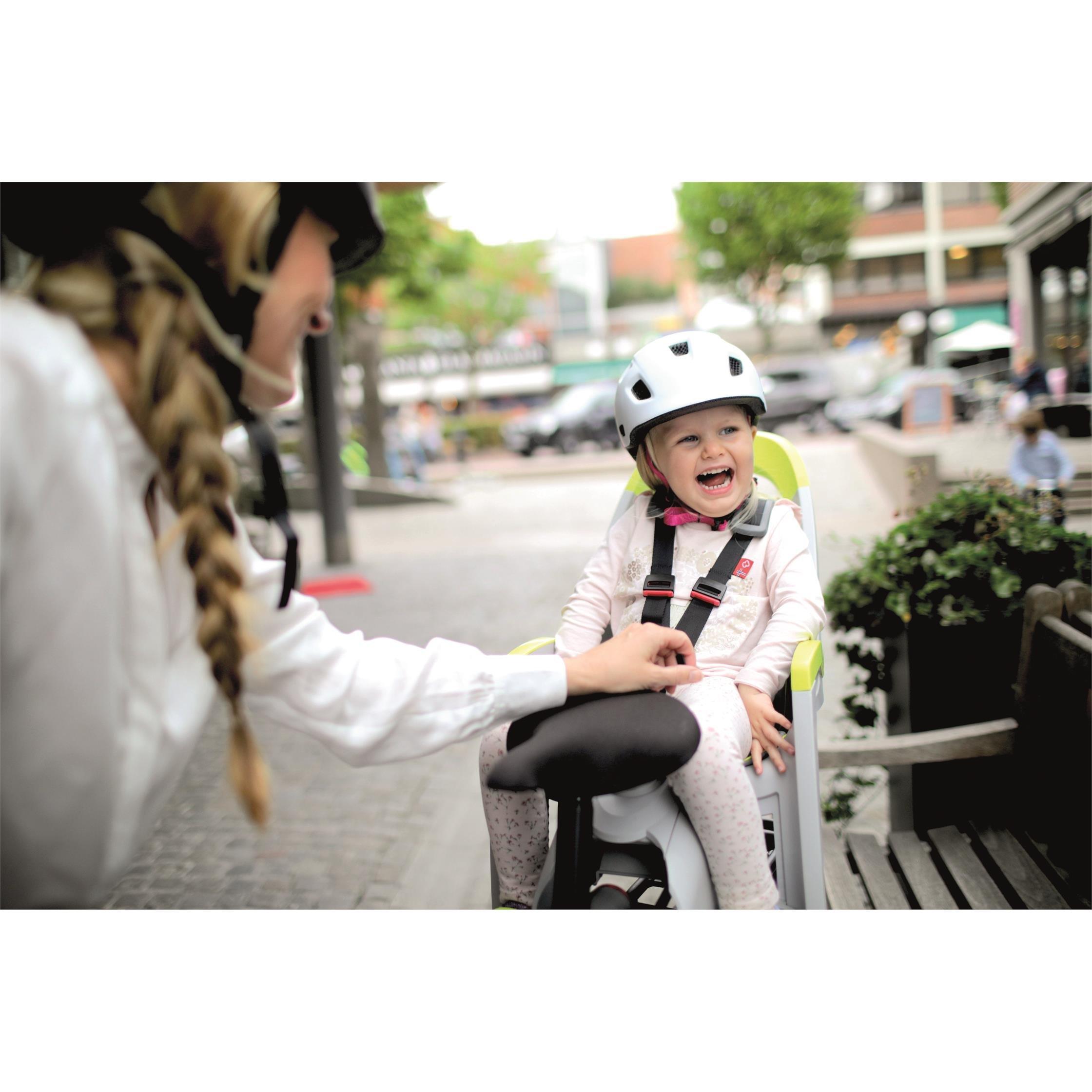 Light Grey/Lime - Hamax - Amaze Child Bike Seat With Carrier Adapter - 4