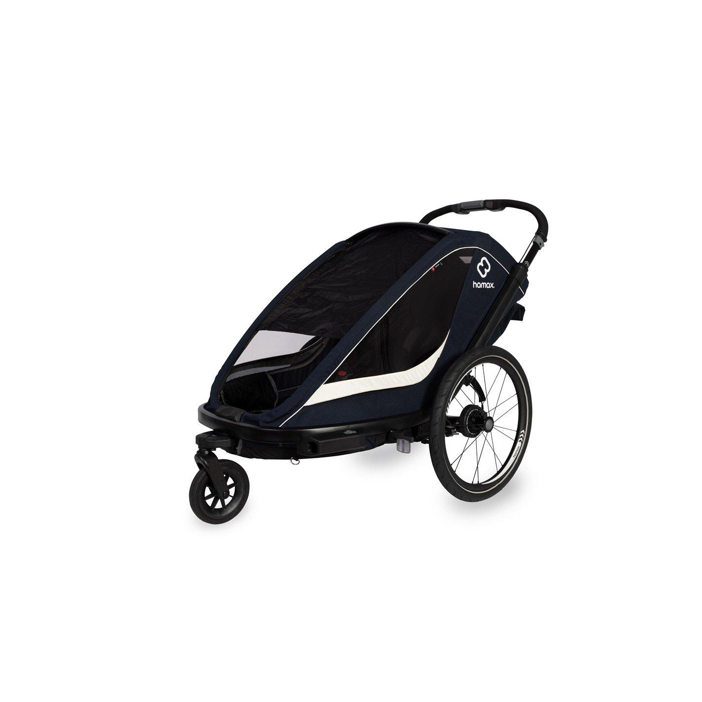 Navy/Cream - Hamax - Breeze Twin Child Bike Trailer - 3