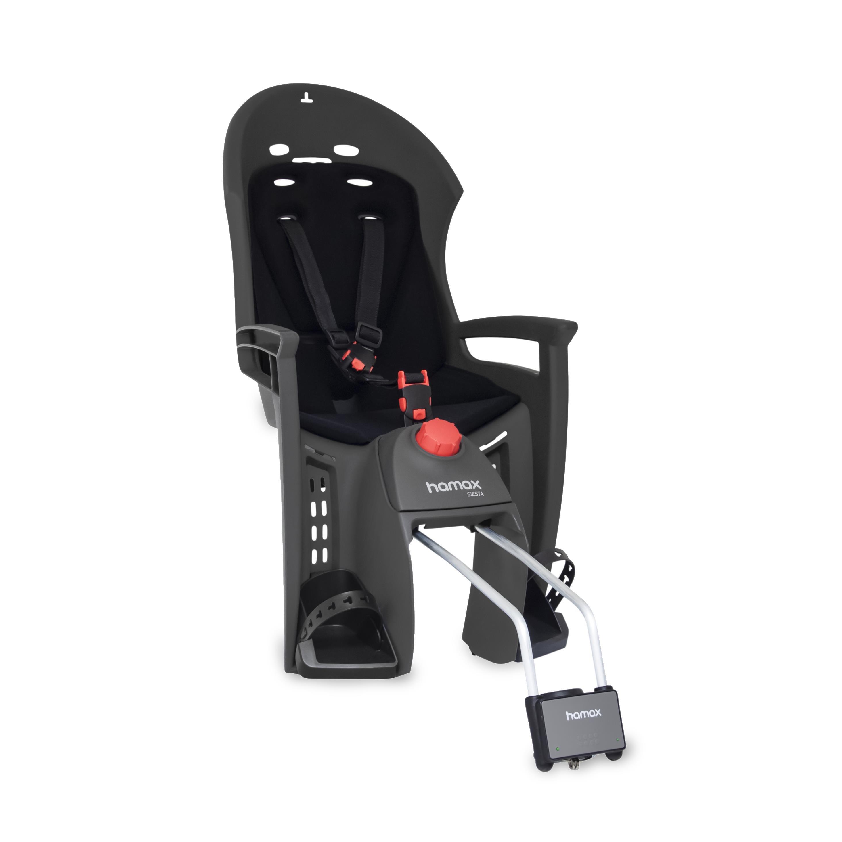 Black/Grey - Hamax - Siesta Child Bike Seat With Lockable Bracket