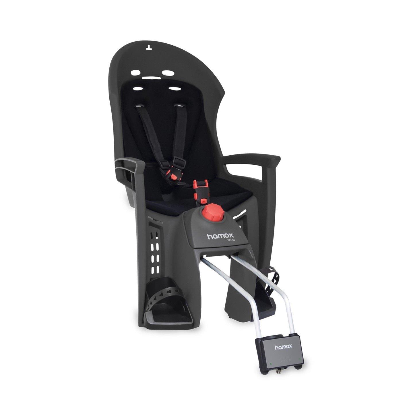 Black/Grey - Hamax - Siesta Child Bike Seat With Lockable Bracket - 1