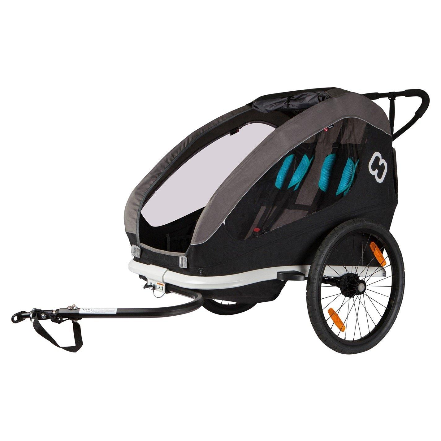 Black/Grey - Hamax - Traveller Twin Child Bike Trailer - 1