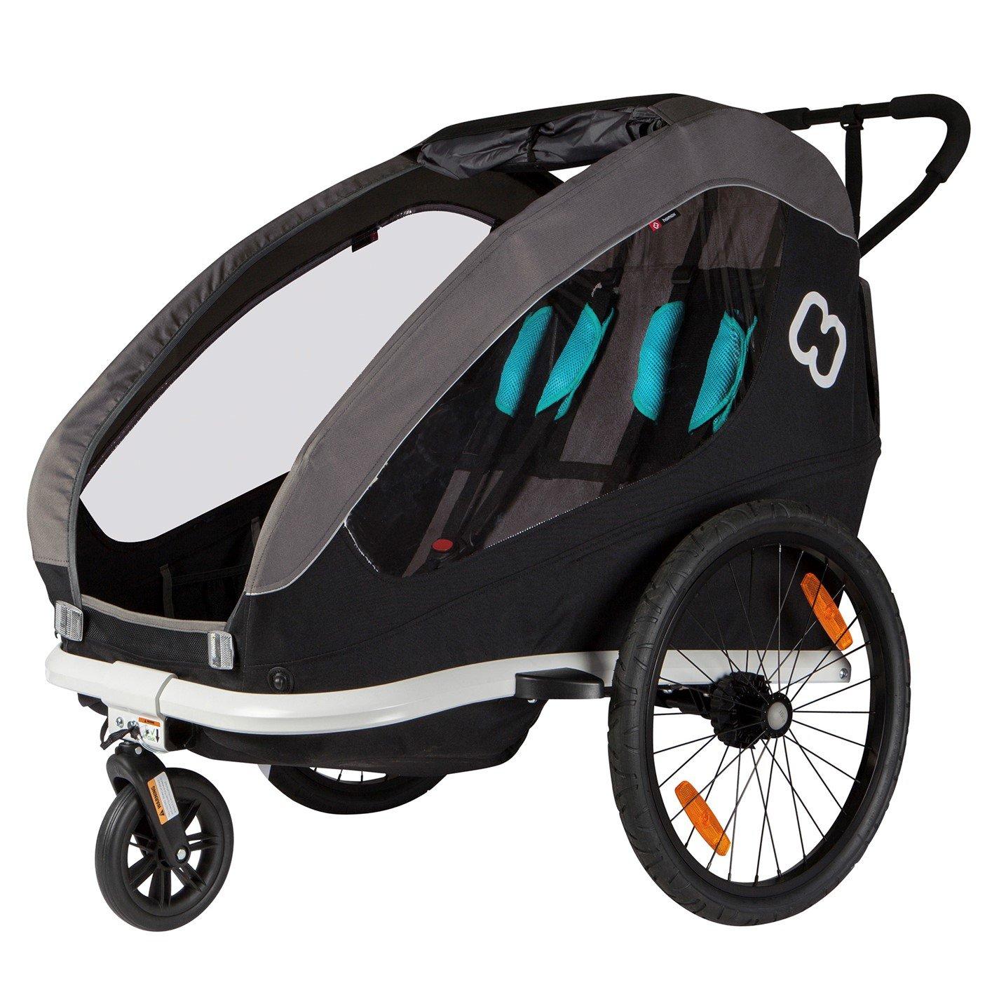 Black/Grey - Hamax - Traveller Twin Child Bike Trailer - 2