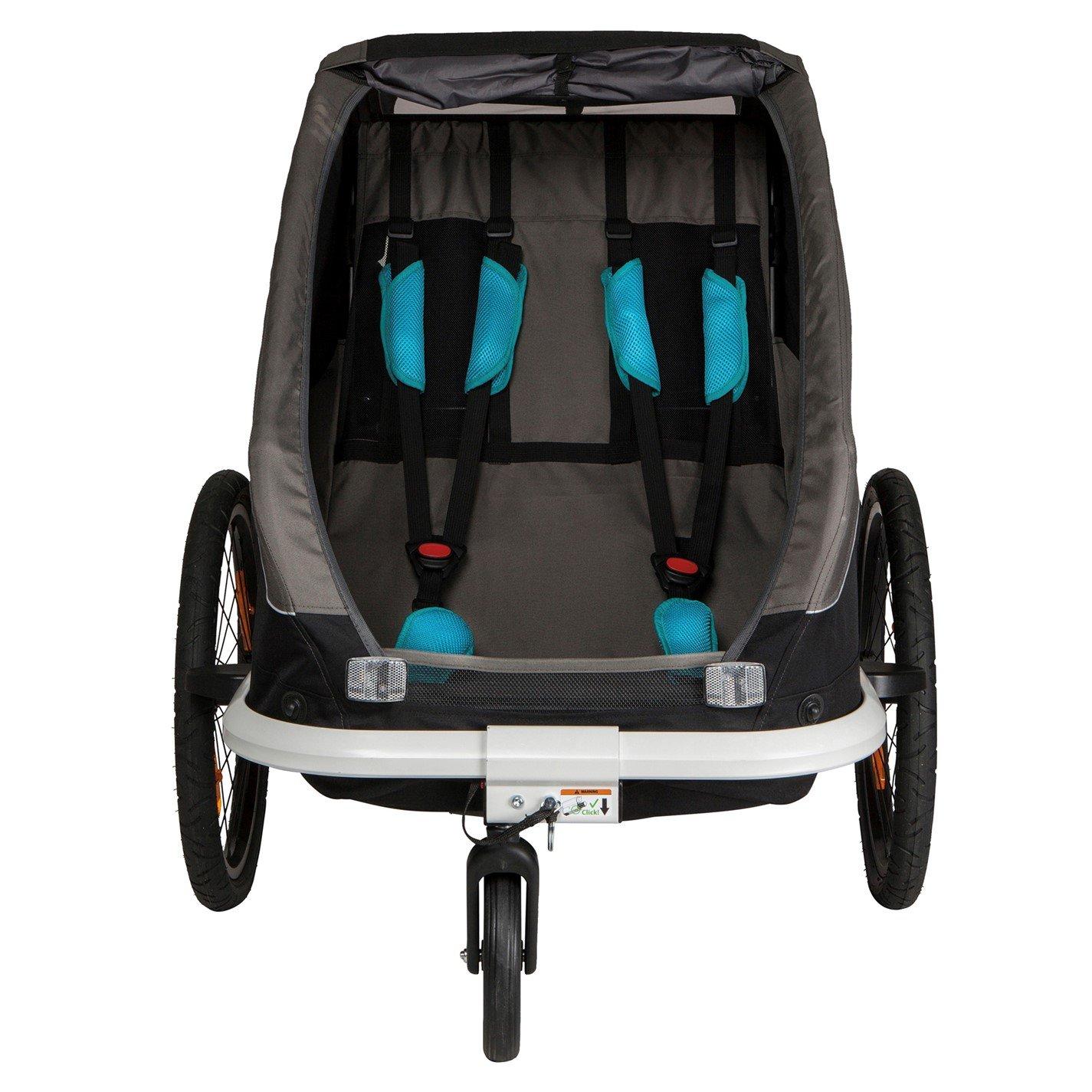 Black/Grey - Hamax - Traveller Twin Child Bike Trailer - 3