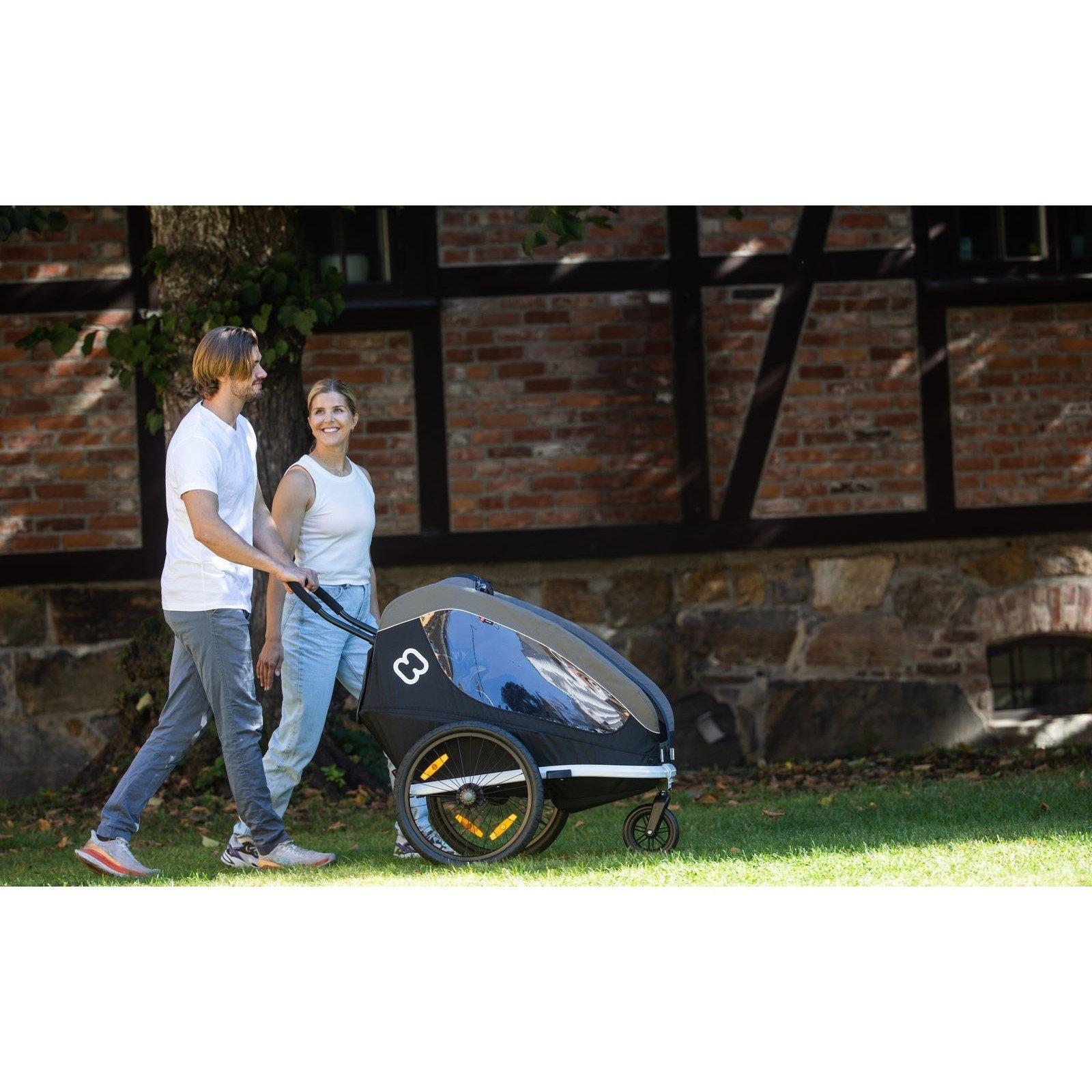 Black/Grey - Hamax - Traveller Twin Child Bike Trailer - 7