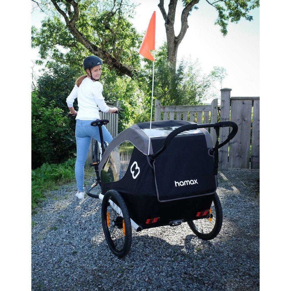 Black/Grey - Hamax - Traveller Twin Child Bike Trailer - 8