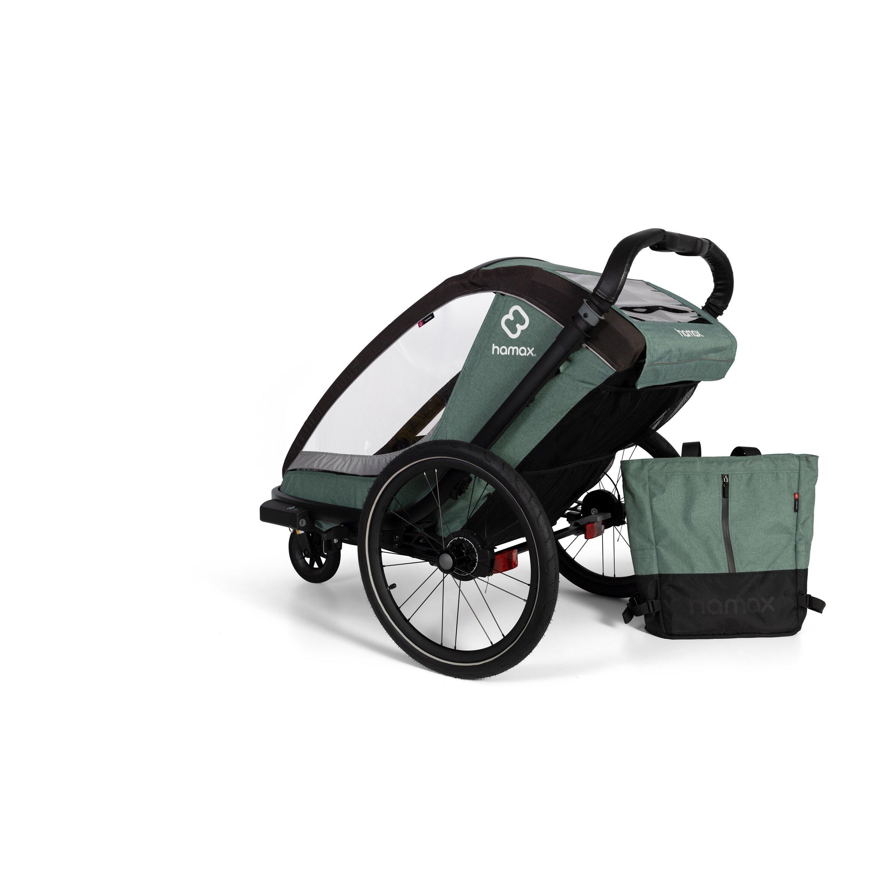 Green/Black - Hamax - Cocoon Child Bike Trailer - 5