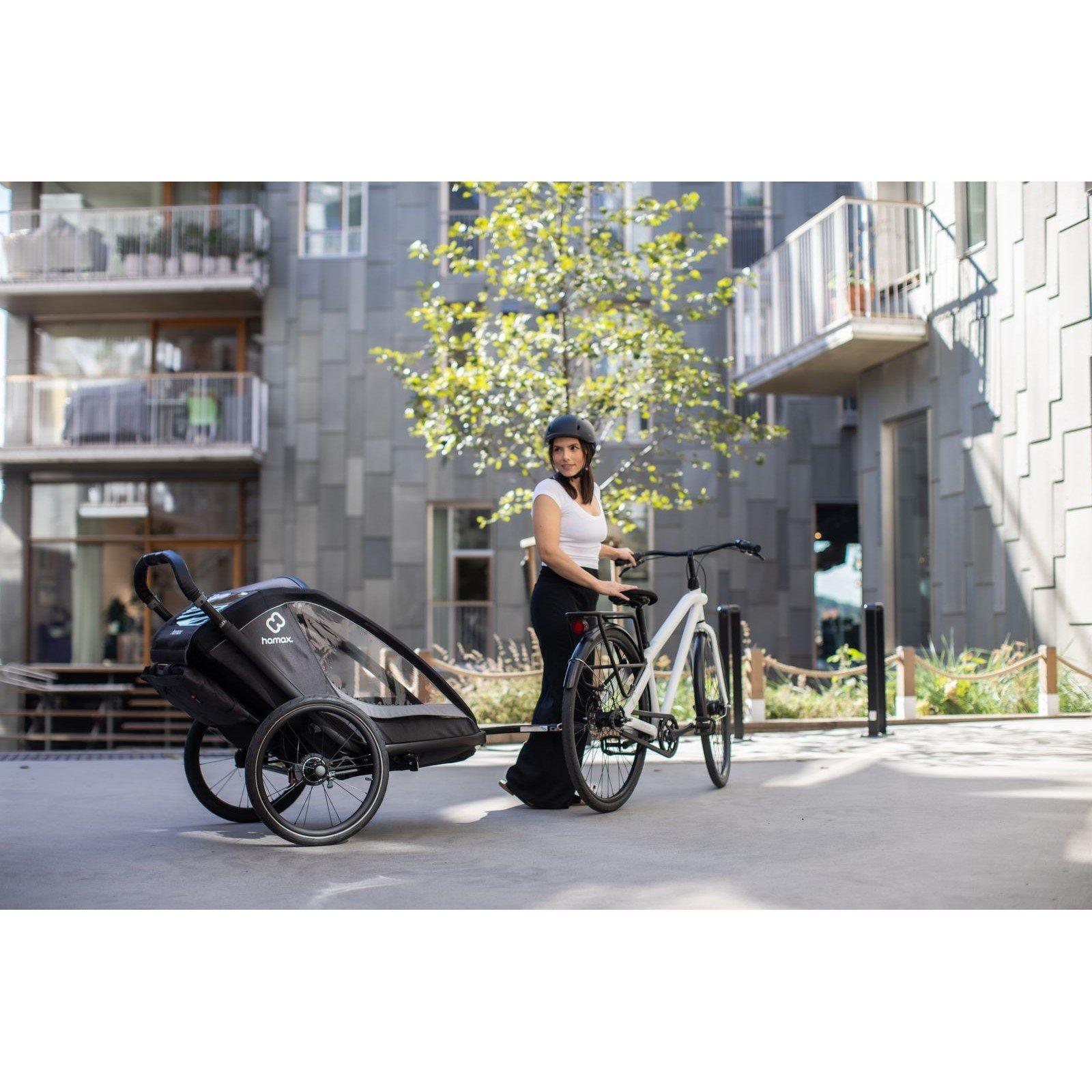 Grey/Black - Hamax - Cocoon Twin Child Bike Trailer - 11