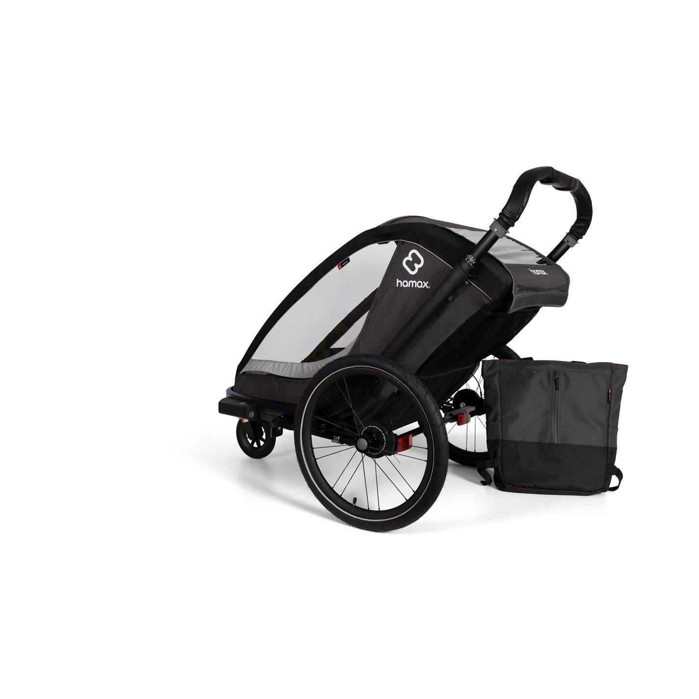 Grey/Black - Hamax - Cocoon Twin Child Bike Trailer - 9
