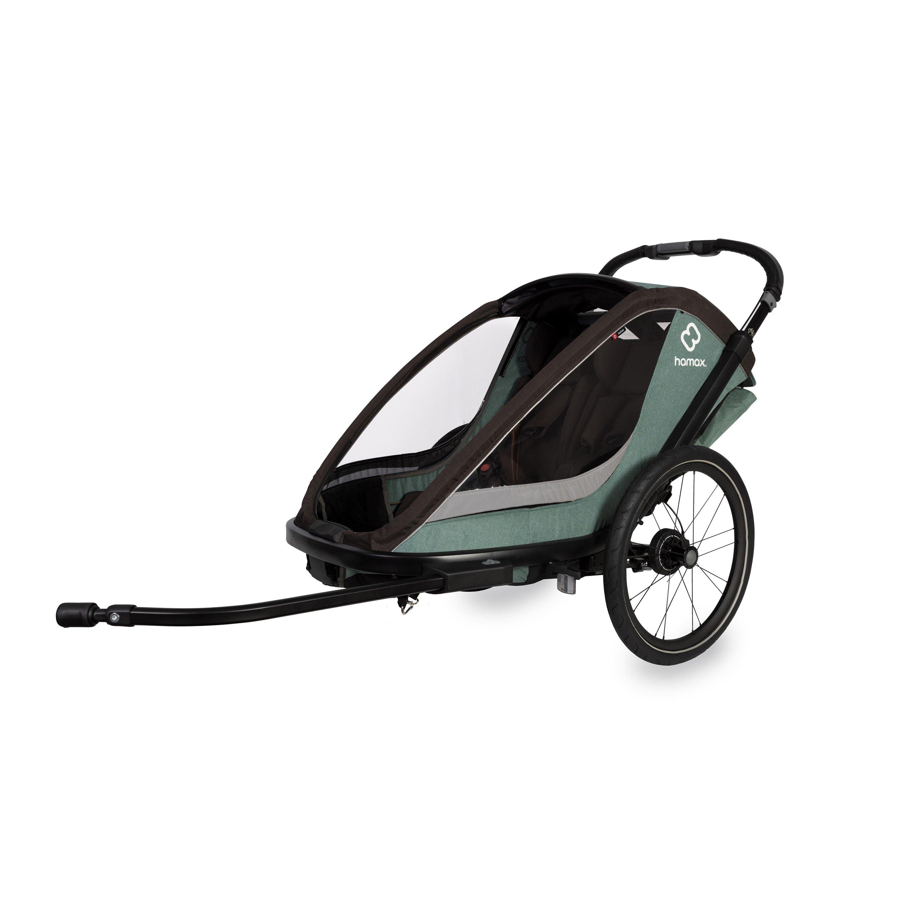 Hamax  Cocoon Twin Child Bike Trailer - Green/Black - Twin