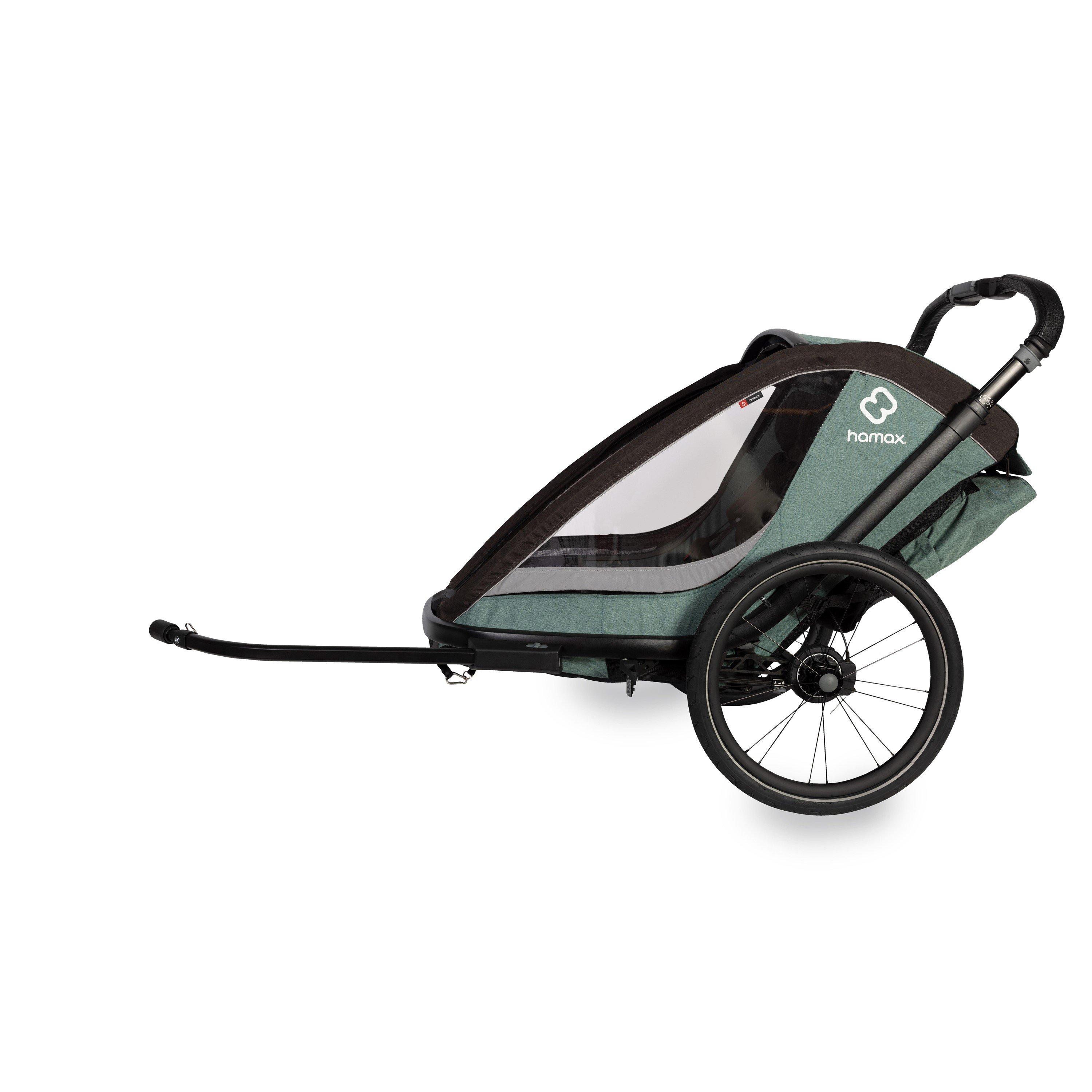 Green/Black - Hamax - Cocoon Twin Child Bike Trailer - 2