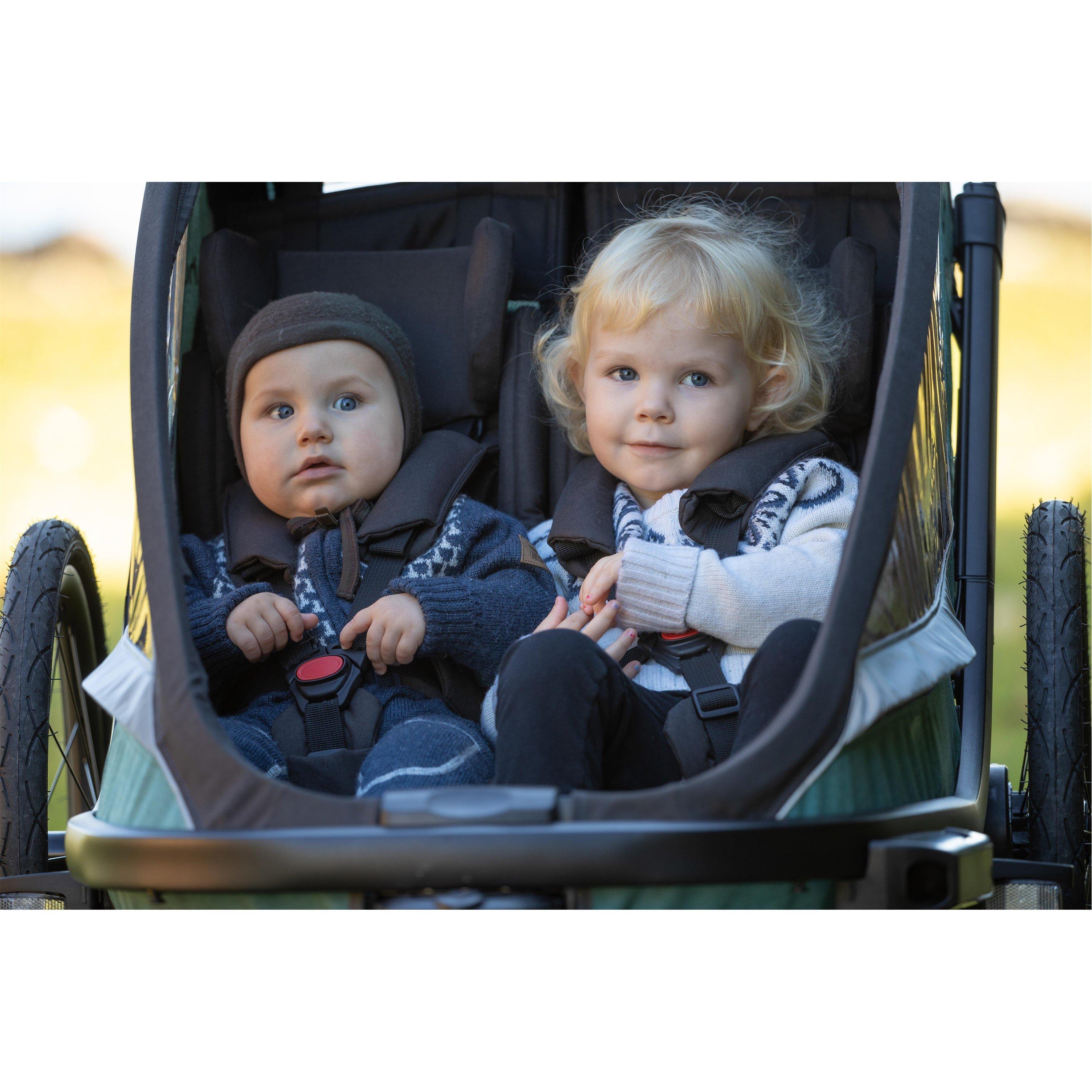 Green/Black - Hamax - Cocoon Twin Child Bike Trailer - 12