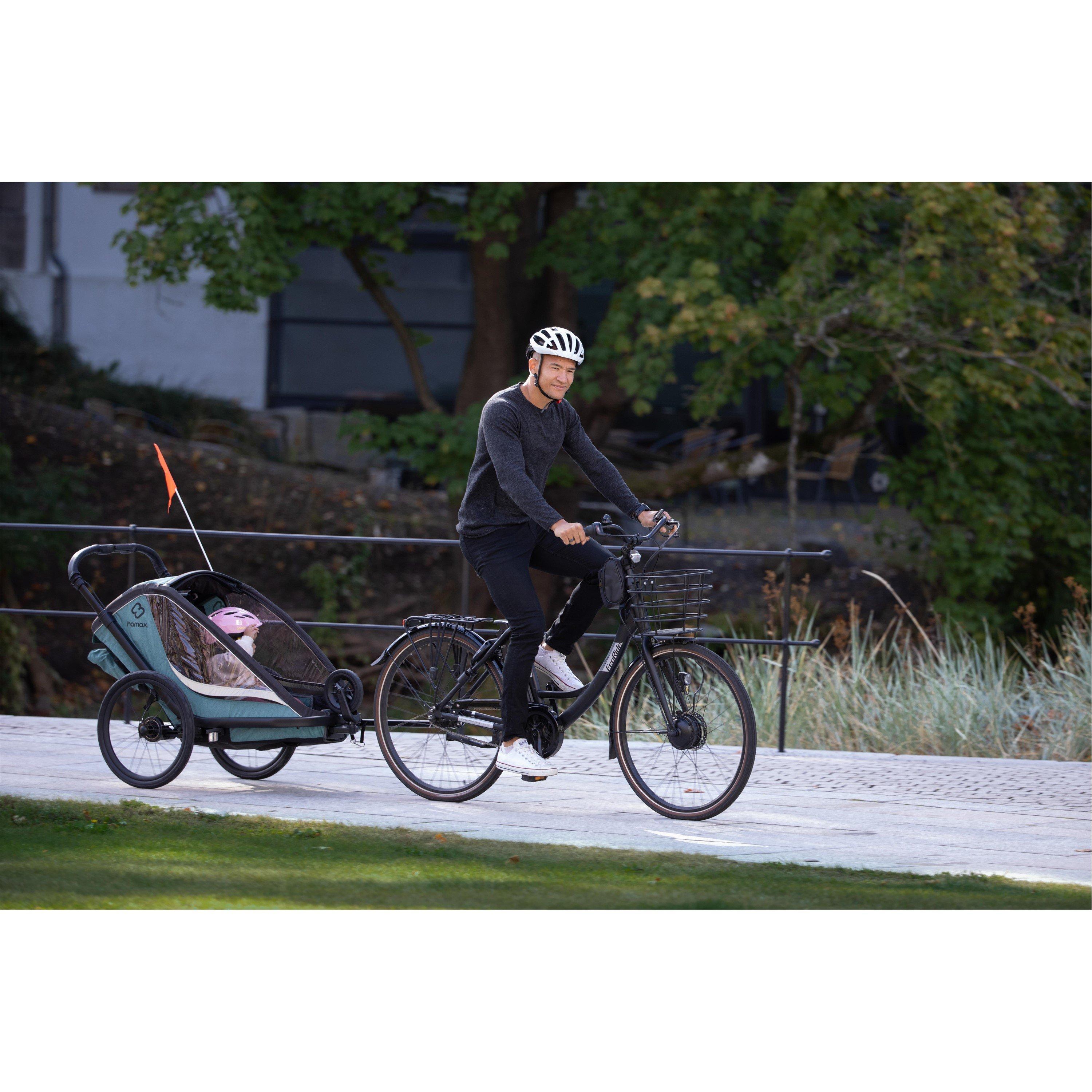 Green/Black - Hamax - Cocoon Twin Child Bike Trailer - 13