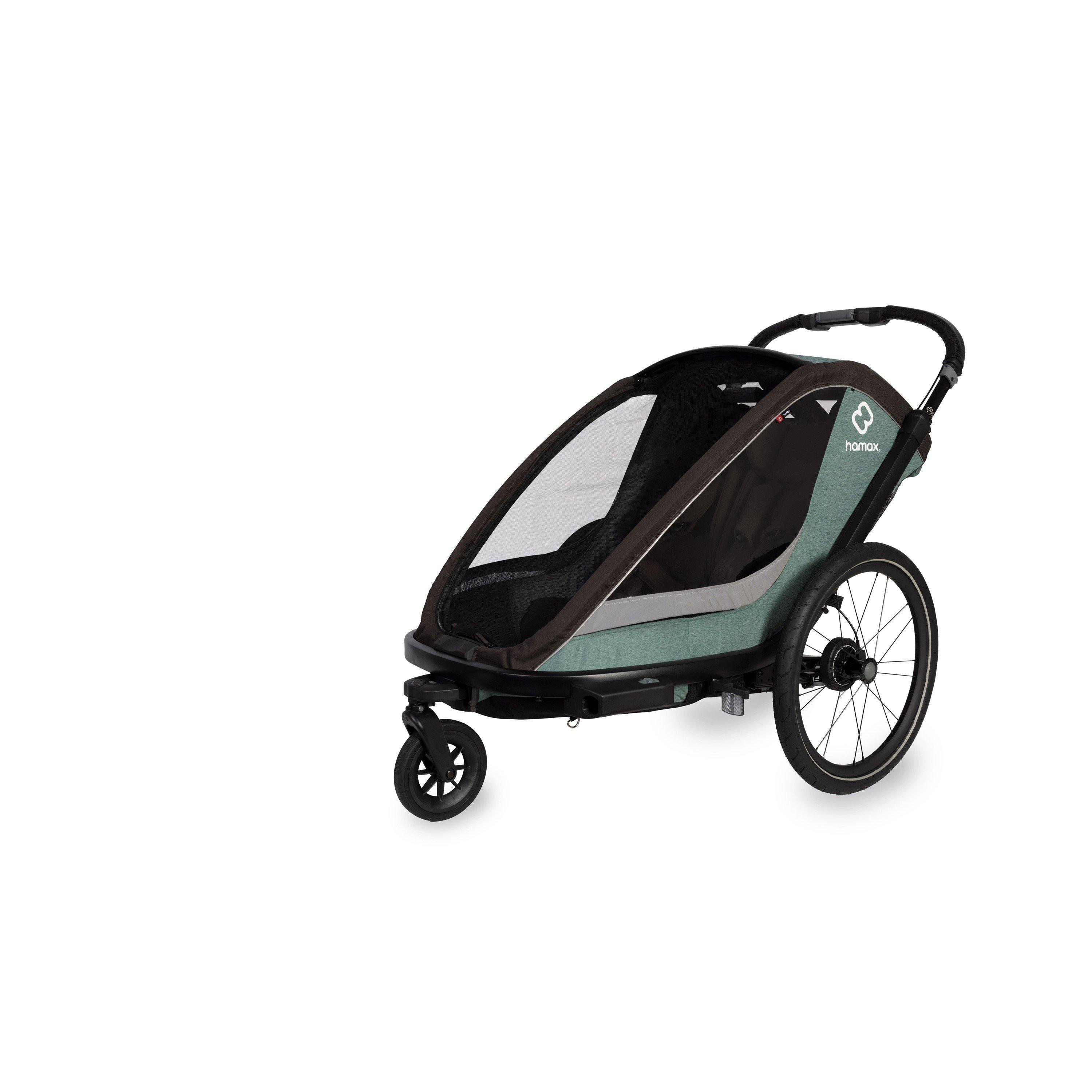 Green/Black - Hamax - Cocoon Twin Child Bike Trailer - 3