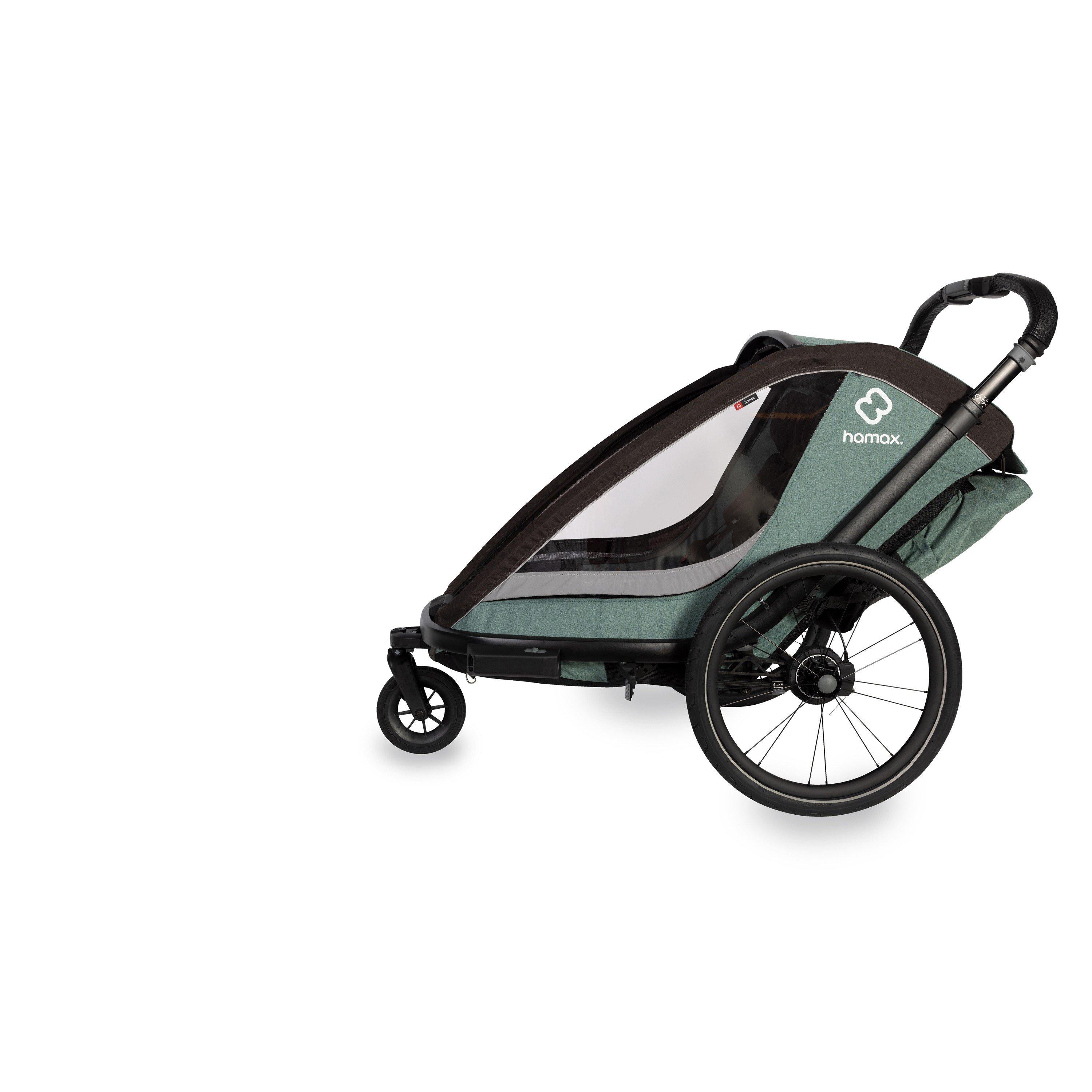 Green/Black - Hamax - Cocoon Twin Child Bike Trailer - 4