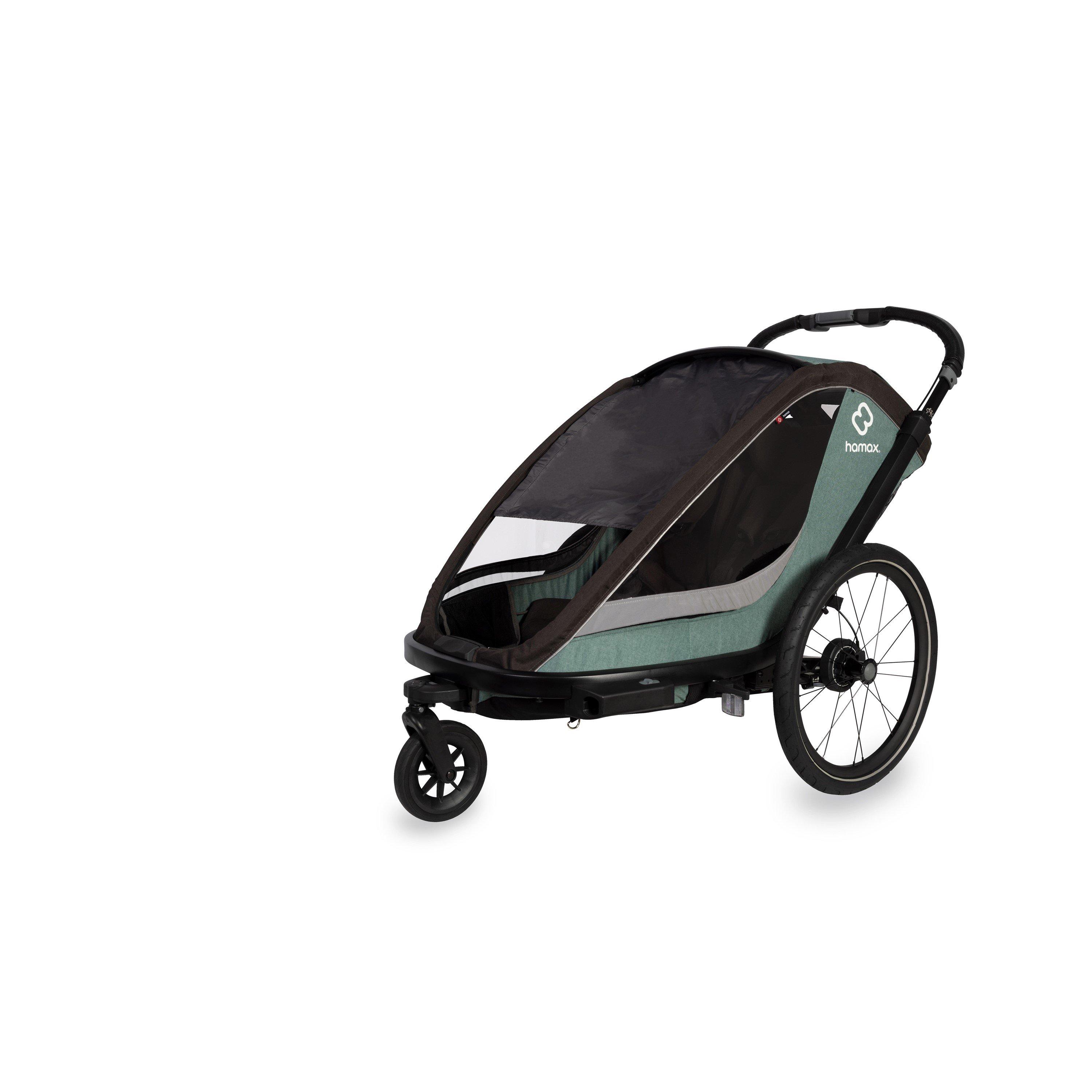 Green/Black - Hamax - Cocoon Twin Child Bike Trailer - 5