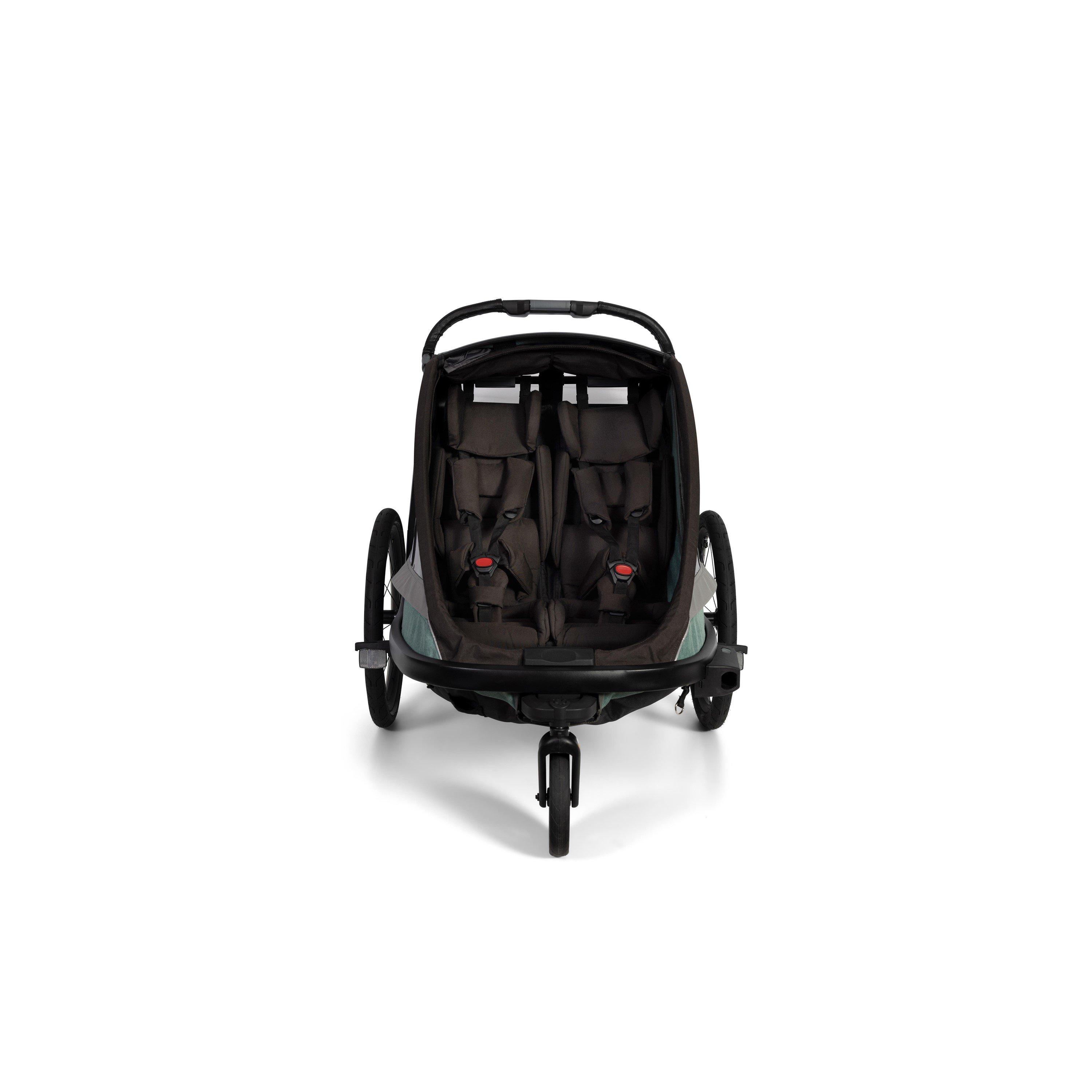 Green/Black - Hamax - Cocoon Twin Child Bike Trailer - 6