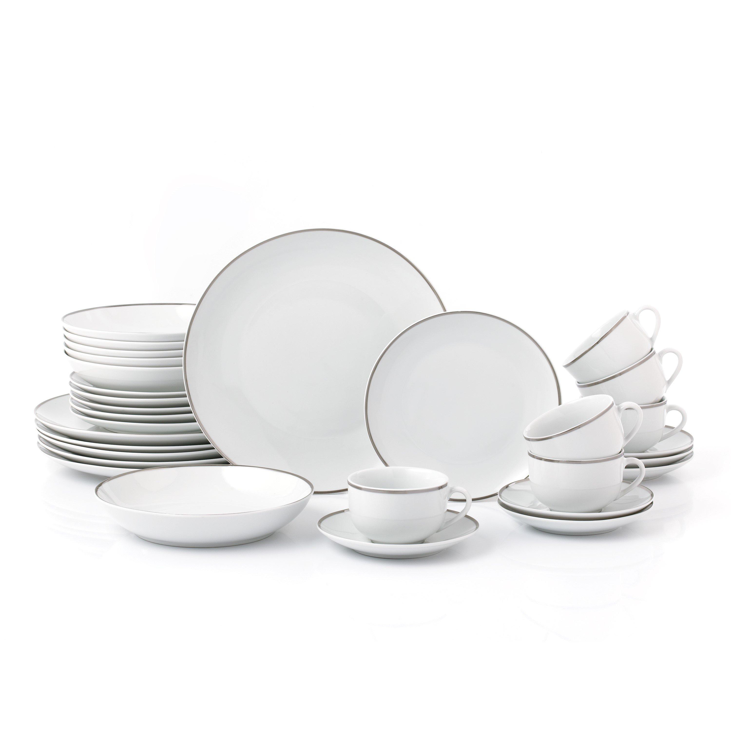 White - Waterside - 30PC Platinum Dinner Set - 1