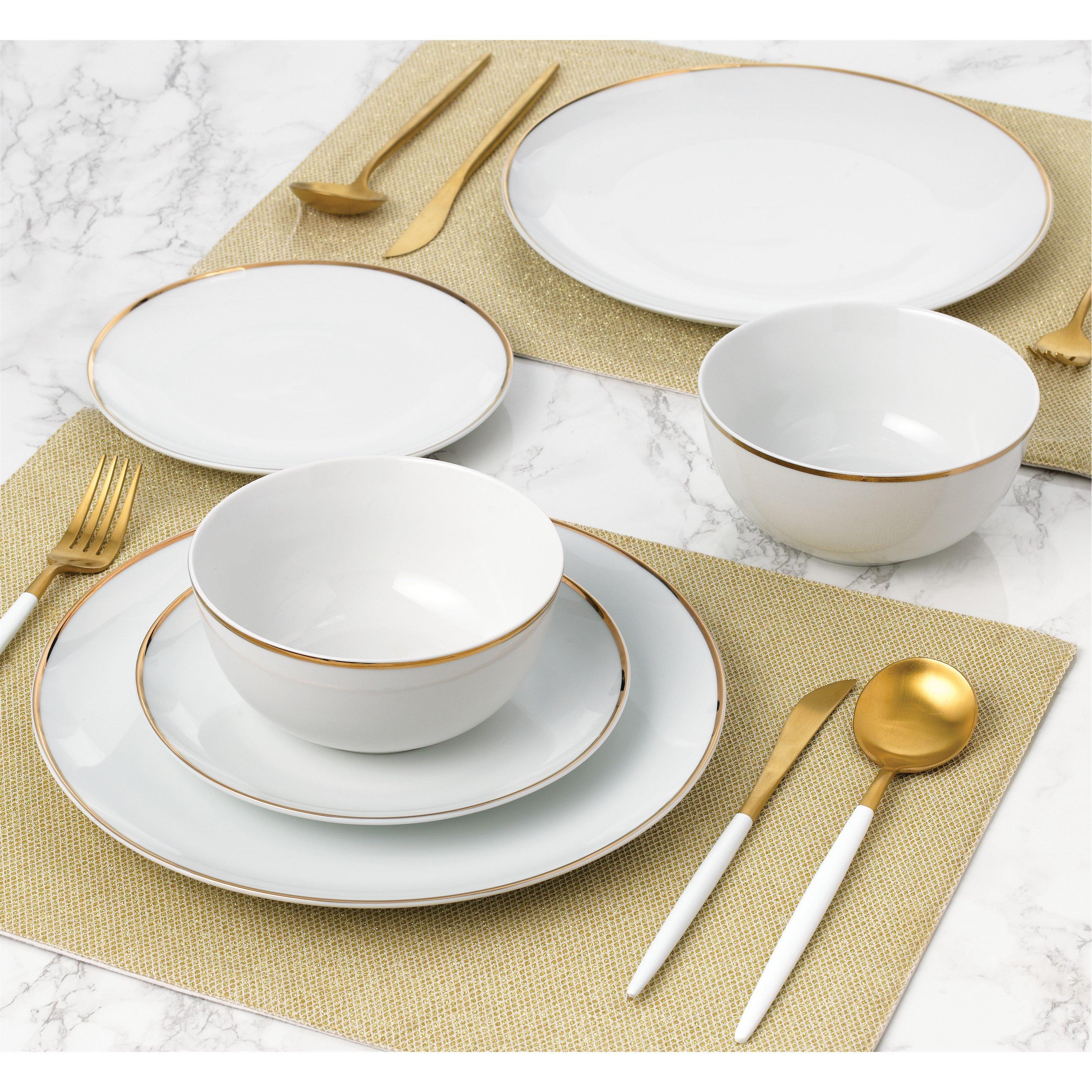 White - Waterside - 12pc Goldline Dinner Set - 2