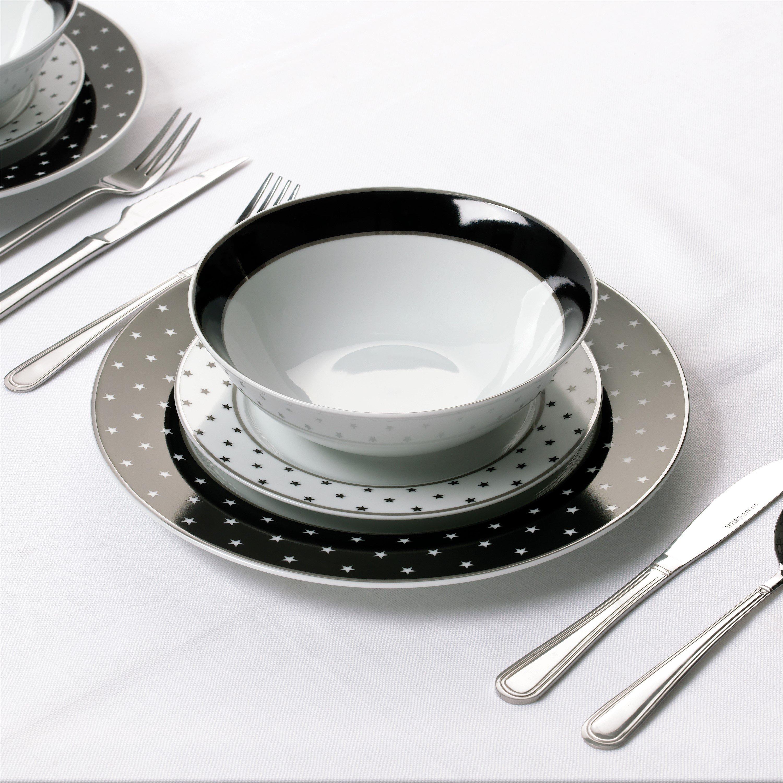 Multi - Waterside - 12PC Black Star with Plat Rim Dinner Set - 2
