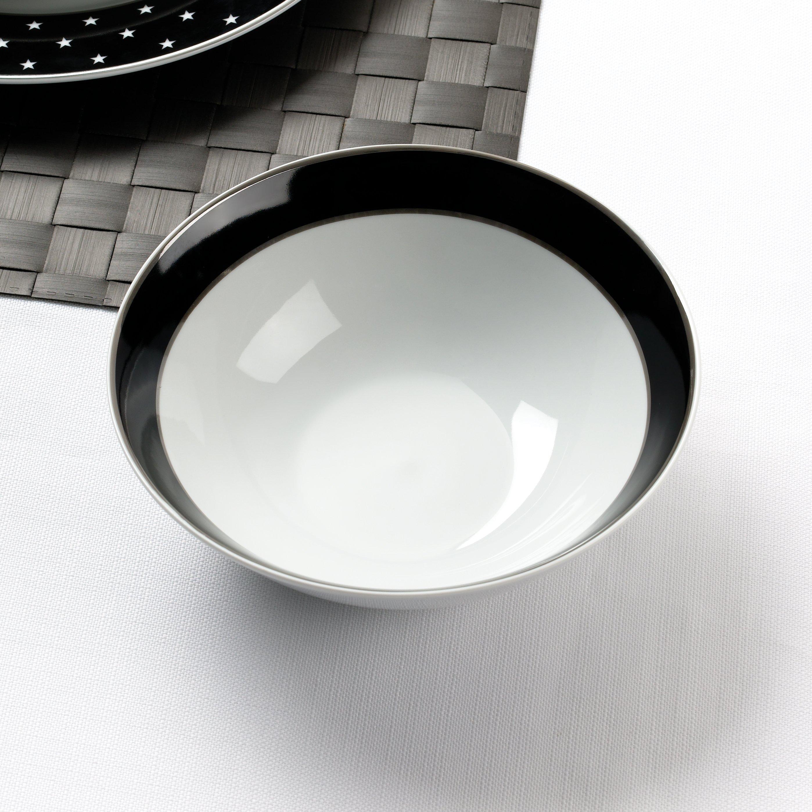 Multi - Waterside - 12PC Black Star with Plat Rim Dinner Set - 3