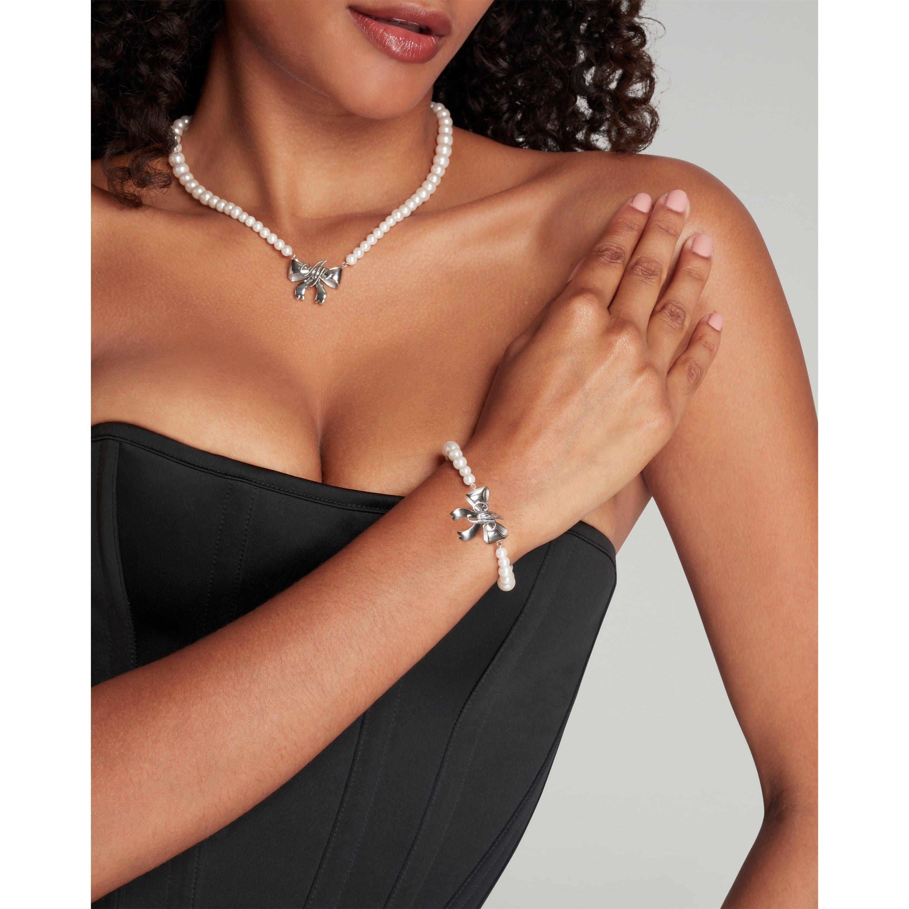 Silver - Agent Provocateur - Beki Pearl Bow Bracelet - 3