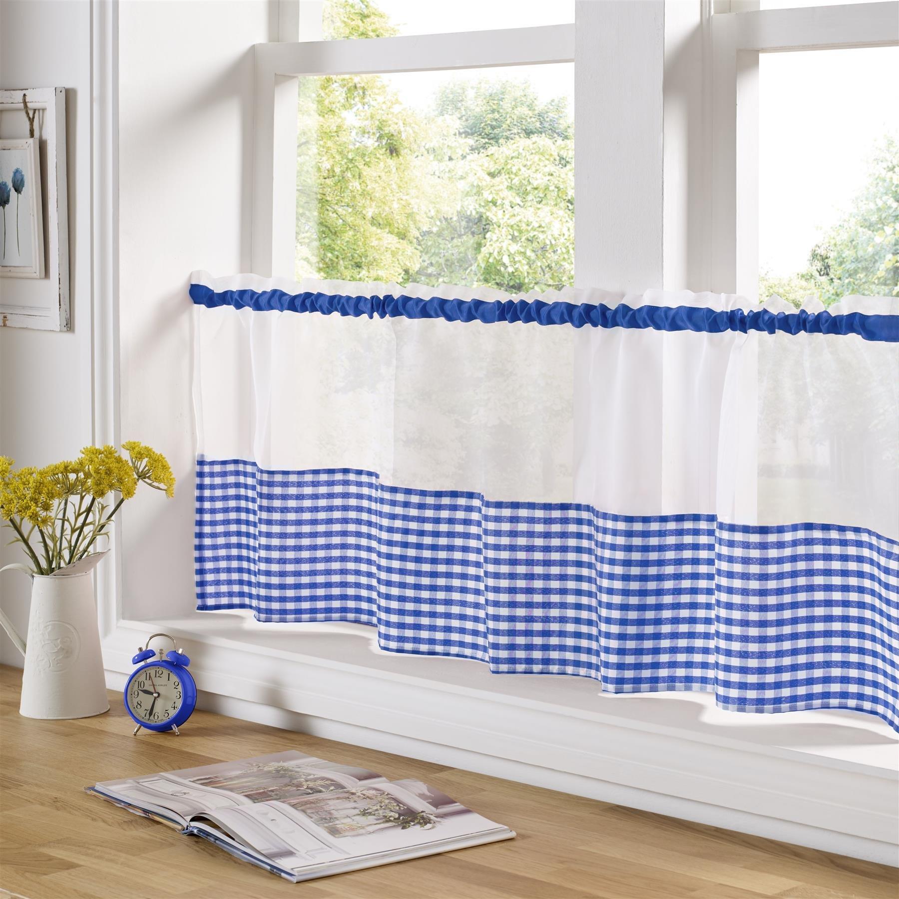 Gingham Cafe Slot Top Curtain Panel