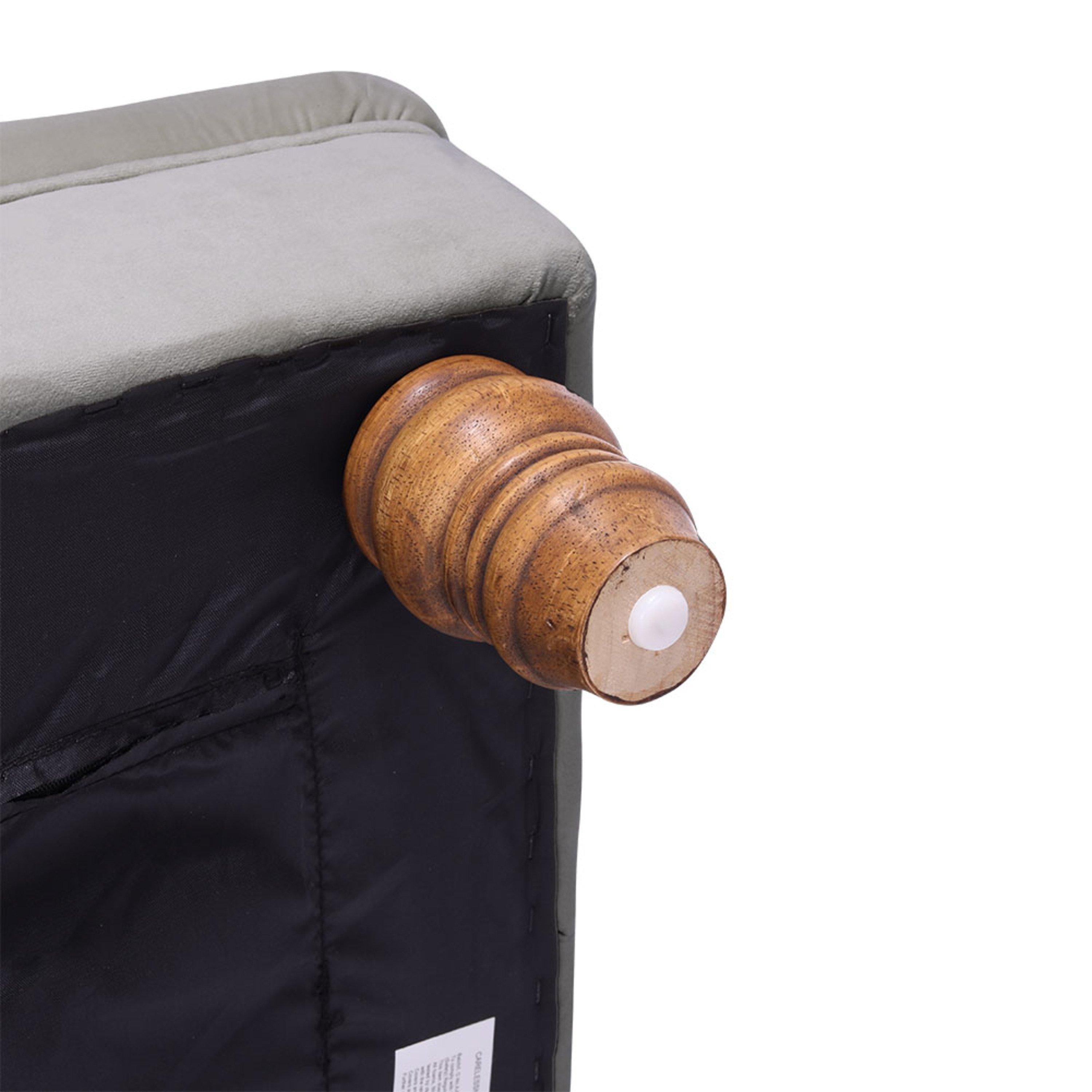 Grey - Kabinet UK - Velvet Rectangular Ottoman Footstool Light Grey - 9