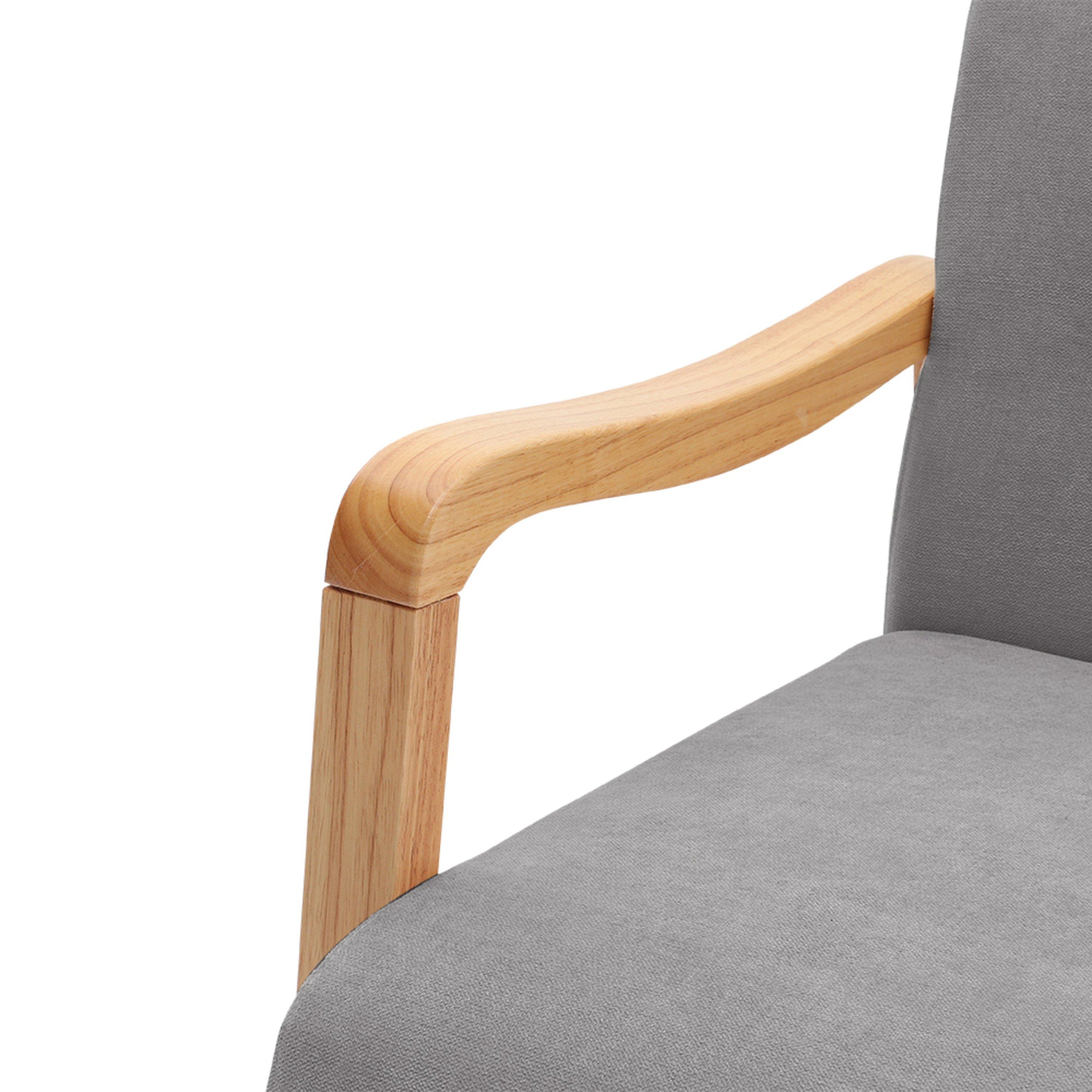 Grey - Kabinet UK - Grey Modern Wood Frame Upholstered Armchair - 8