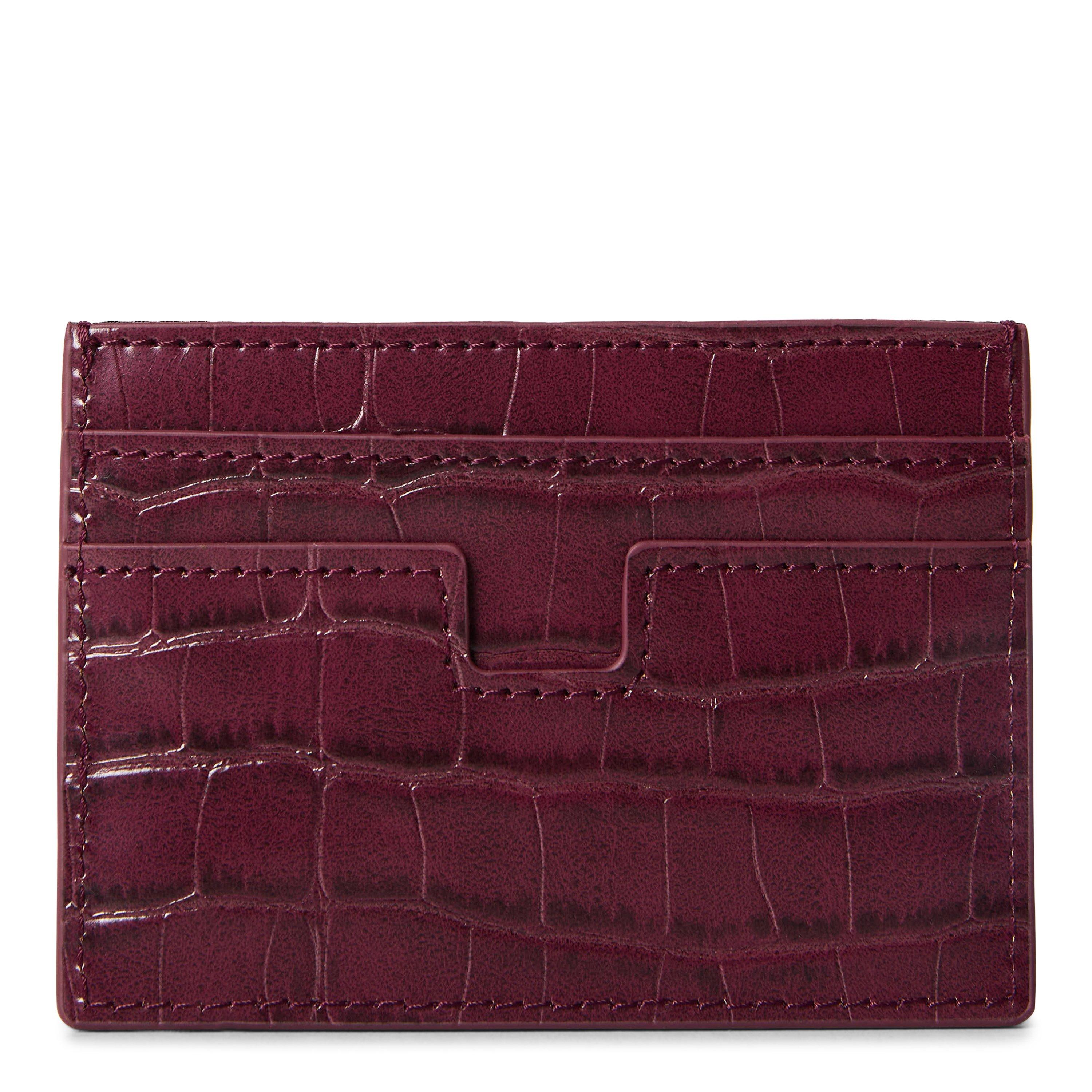 Burgundy - BELIER - Men's Croc Card Holder - 2