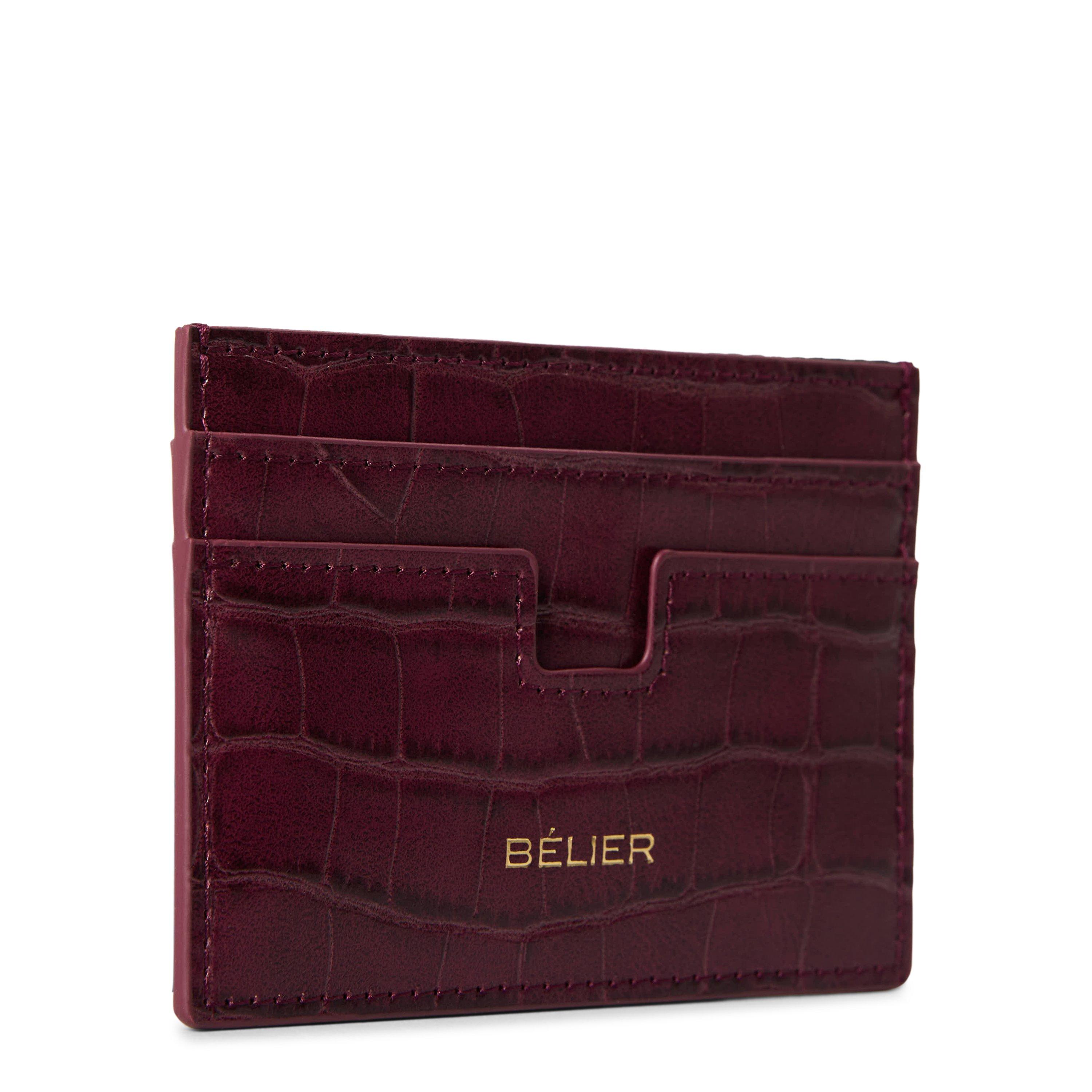Burgundy - BELIER - Men's Croc Card Holder - 3
