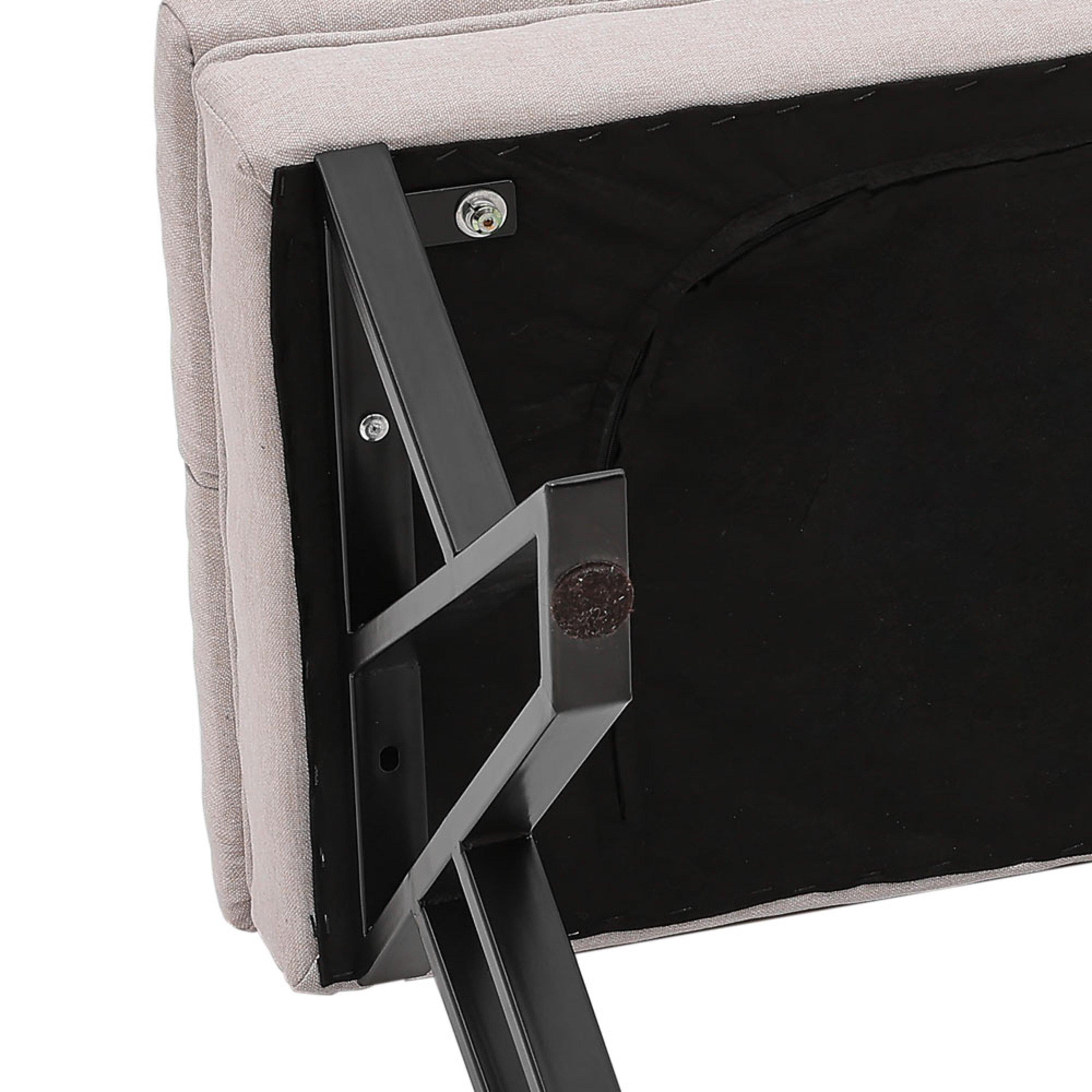 Beige - Kabinet UK - Beige Mid Century Metal Upholstered Bench - 11