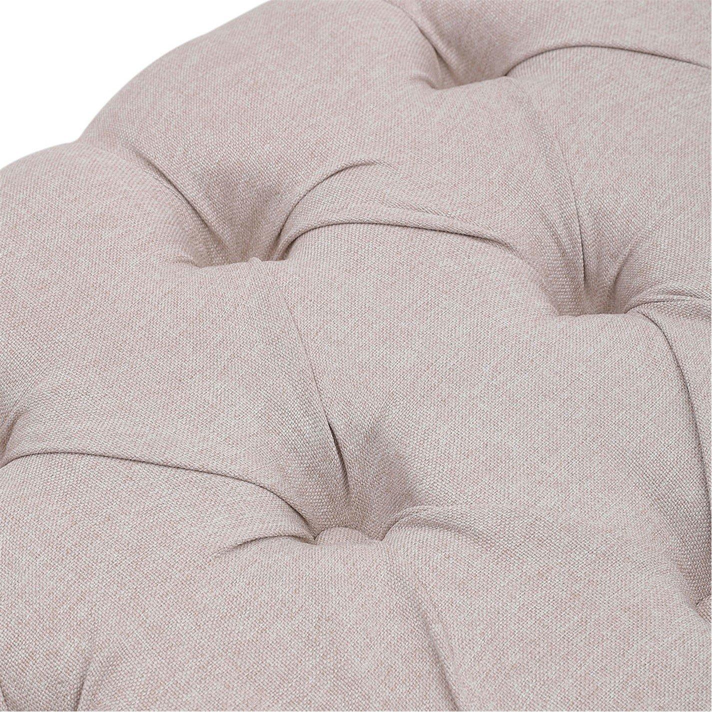 Beige - Kabinet UK - Beige Mid Century Metal Upholstered Bench - 8