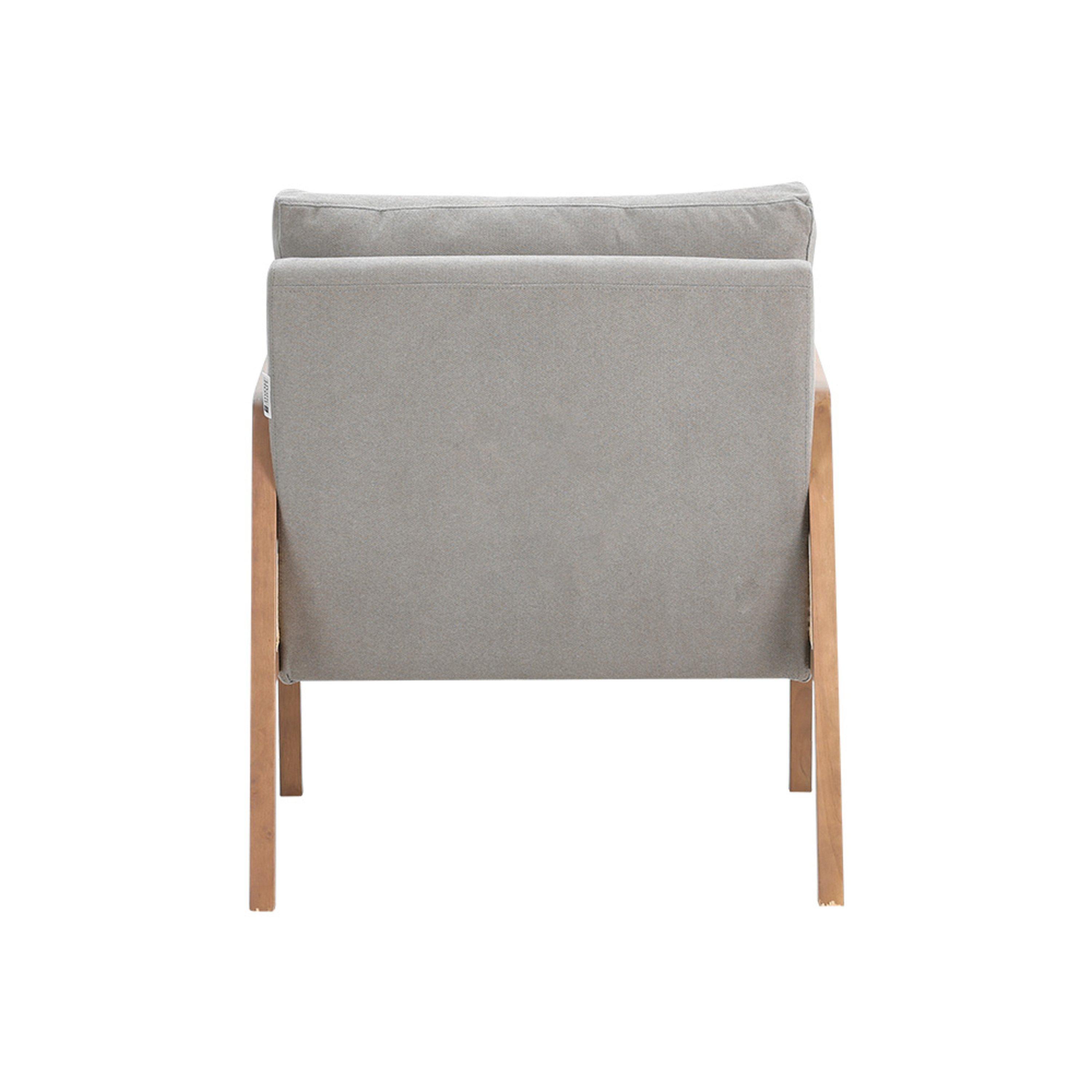 Light Grey - Kabinet UK - Light Grey Modern Cushioned Wood Armchair - 6