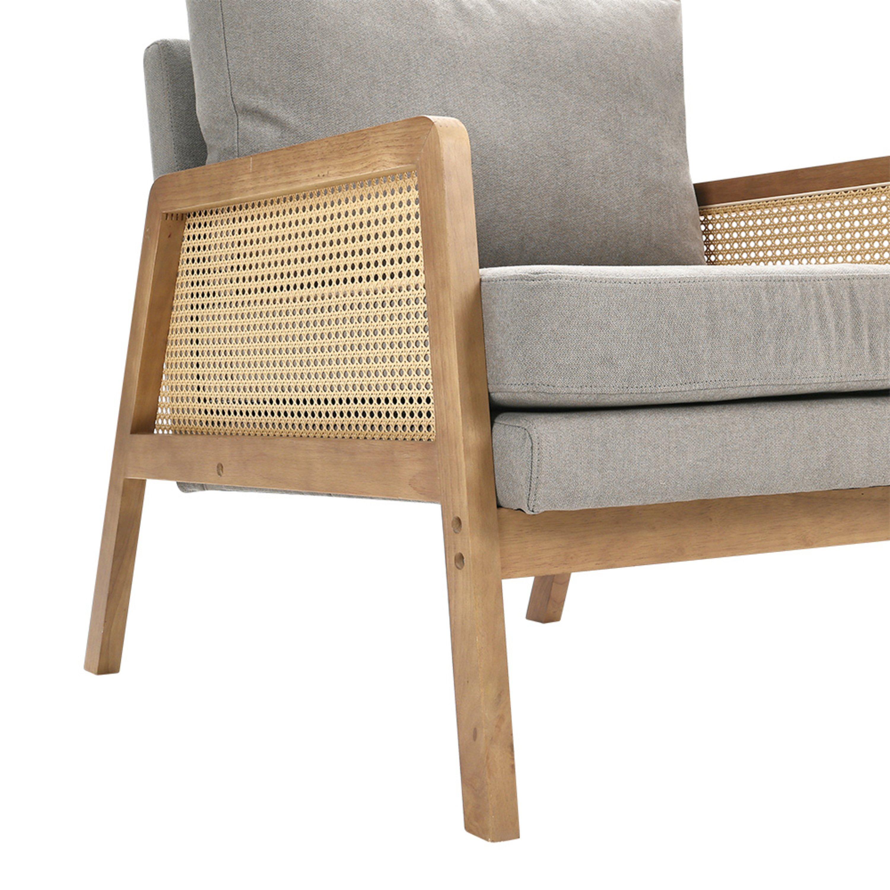 Light Grey - Kabinet UK - Light Grey Modern Cushioned Wood Armchair - 9