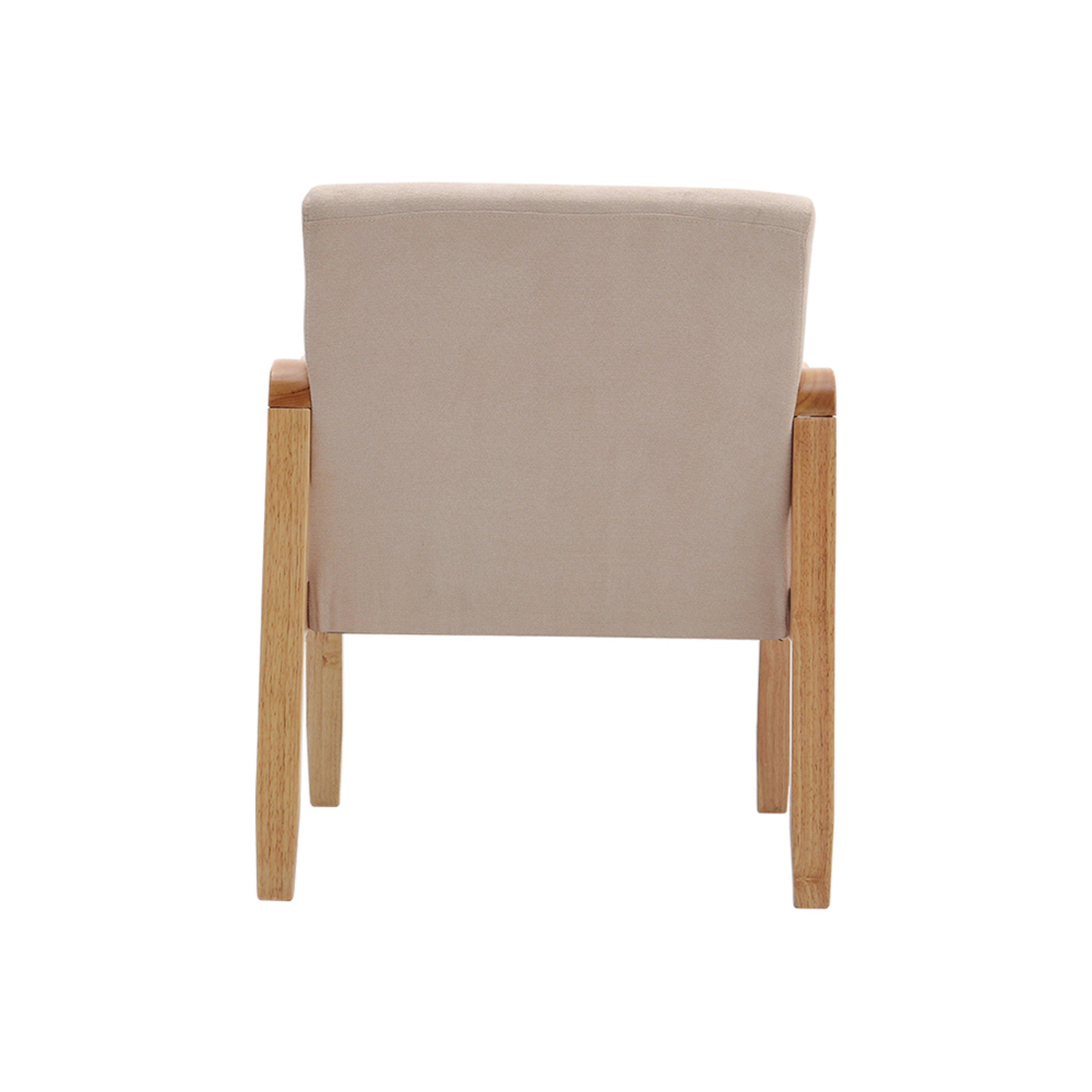 Beige - Kabinet UK - Beige Modern Wood Frame Upholstered Armchair - 7