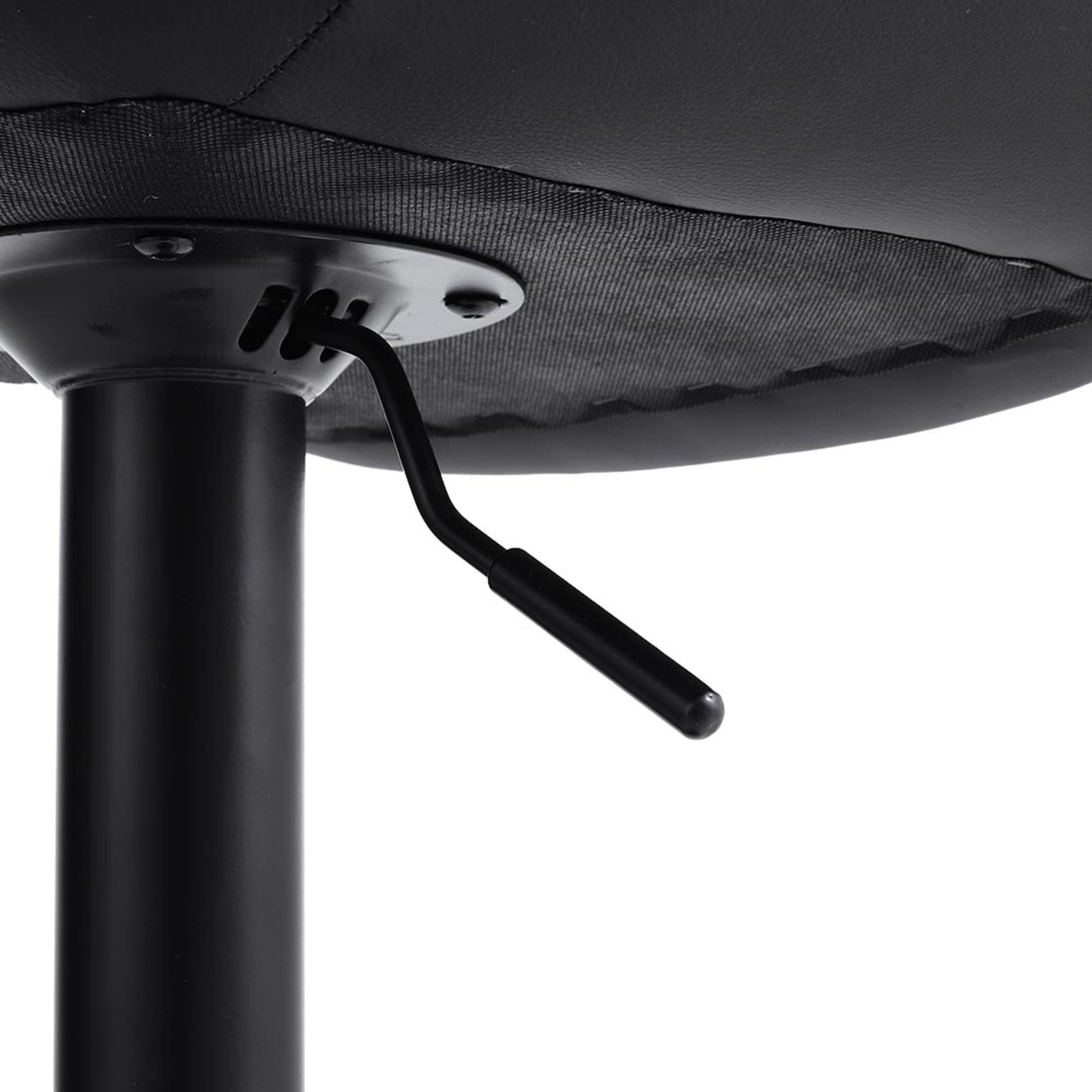 Black - Kabinet UK - 2 Pcs Faux Leather Height Adjustable Bar Stool - 11