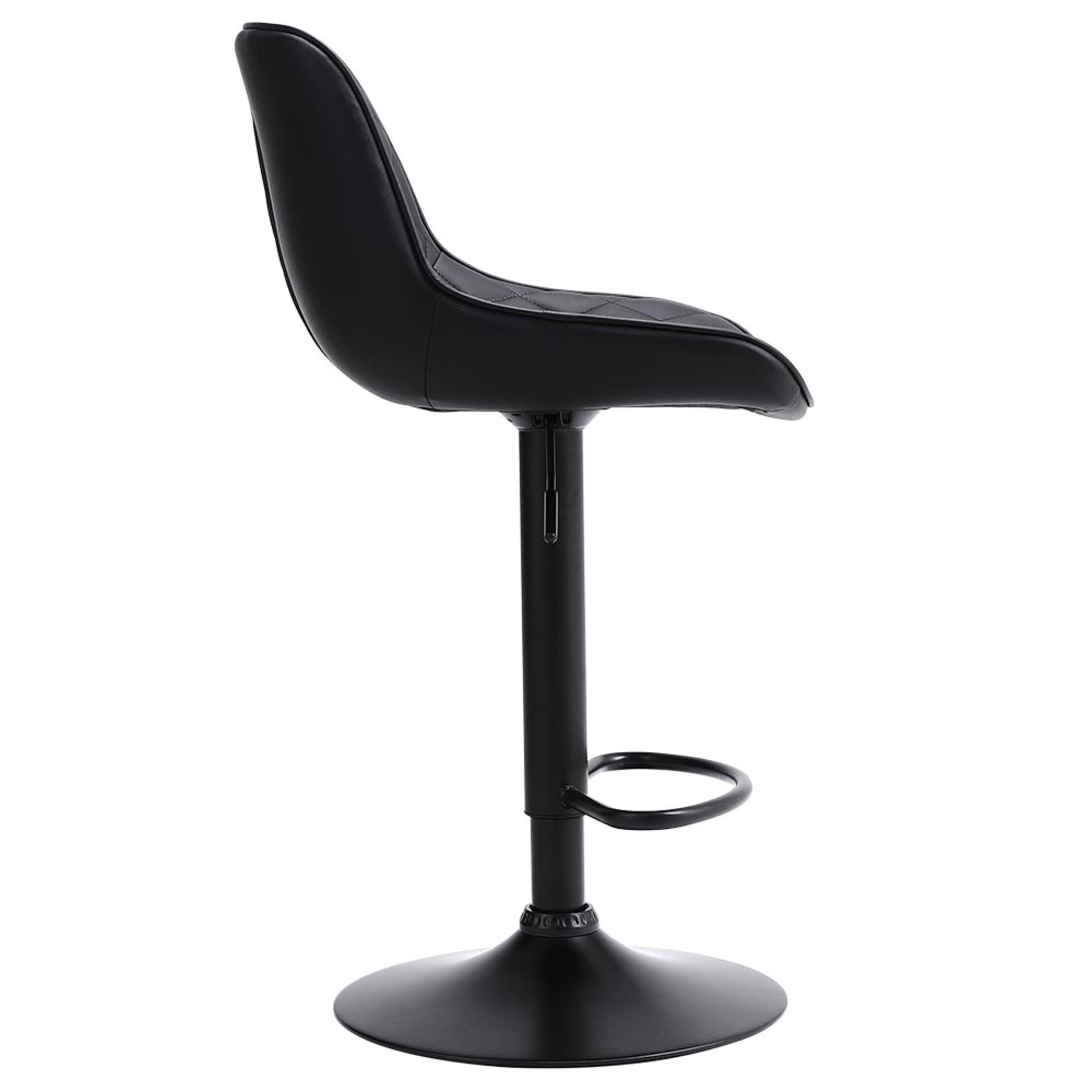 Black - Kabinet UK - 2 Pcs Faux Leather Height Adjustable Bar Stool - 4