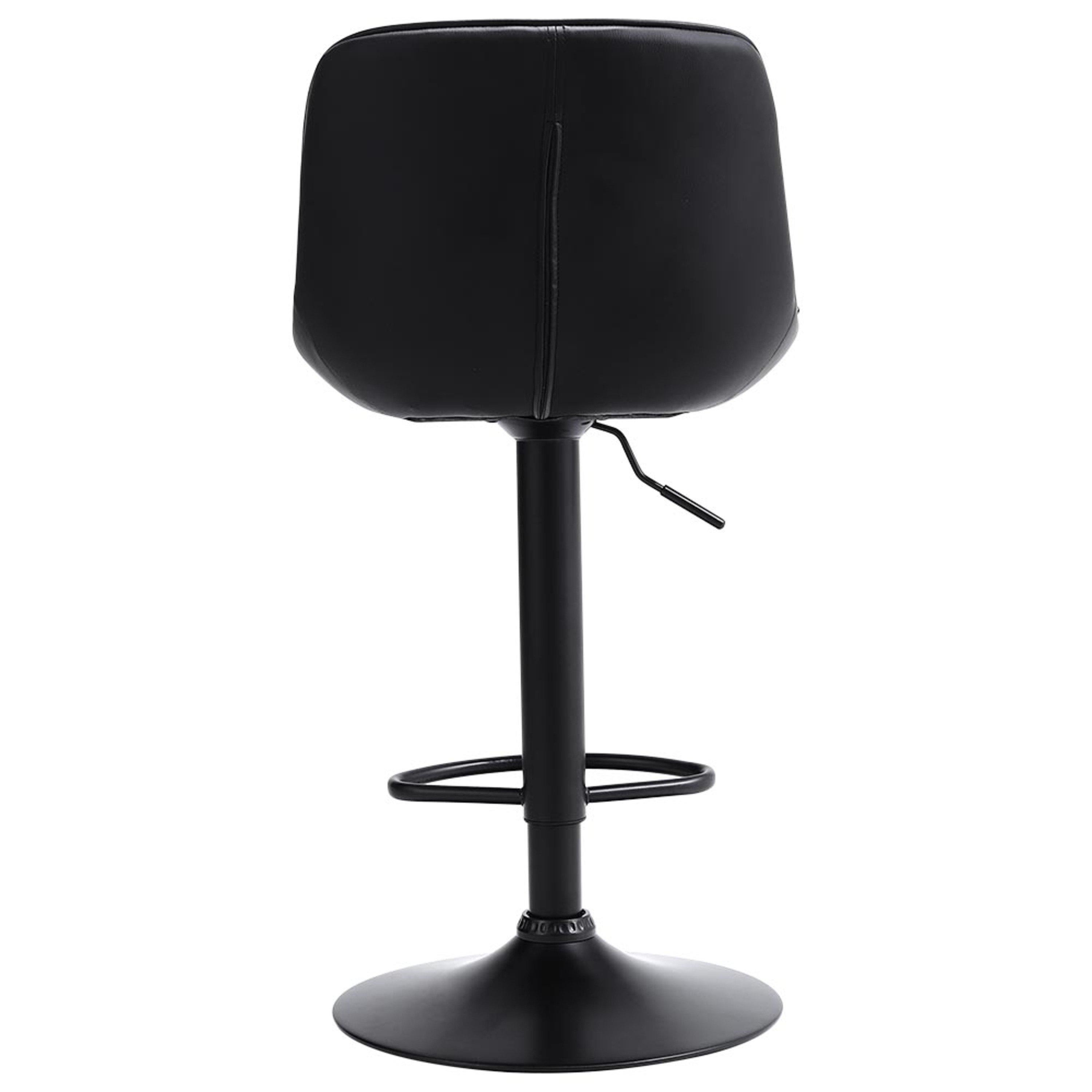 Black - Kabinet UK - 2 Pcs Faux Leather Height Adjustable Bar Stool - 5